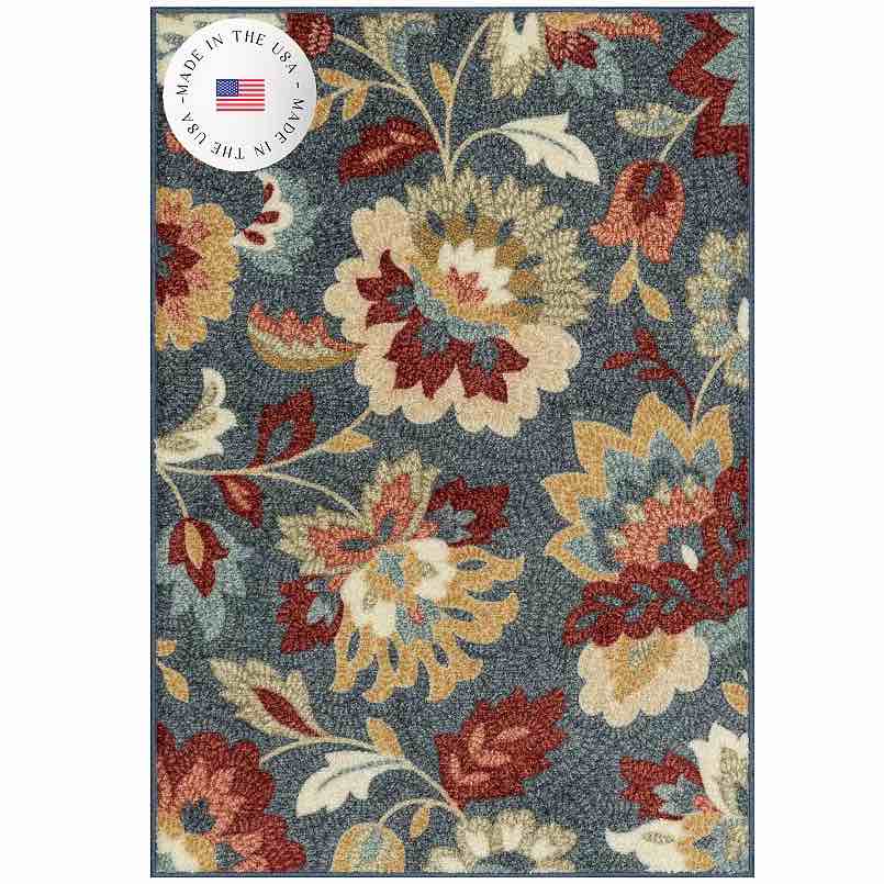 sonoma goods for life washable throw & kitchen, entry or laundry room rug, blue 5 ft x 7 ft