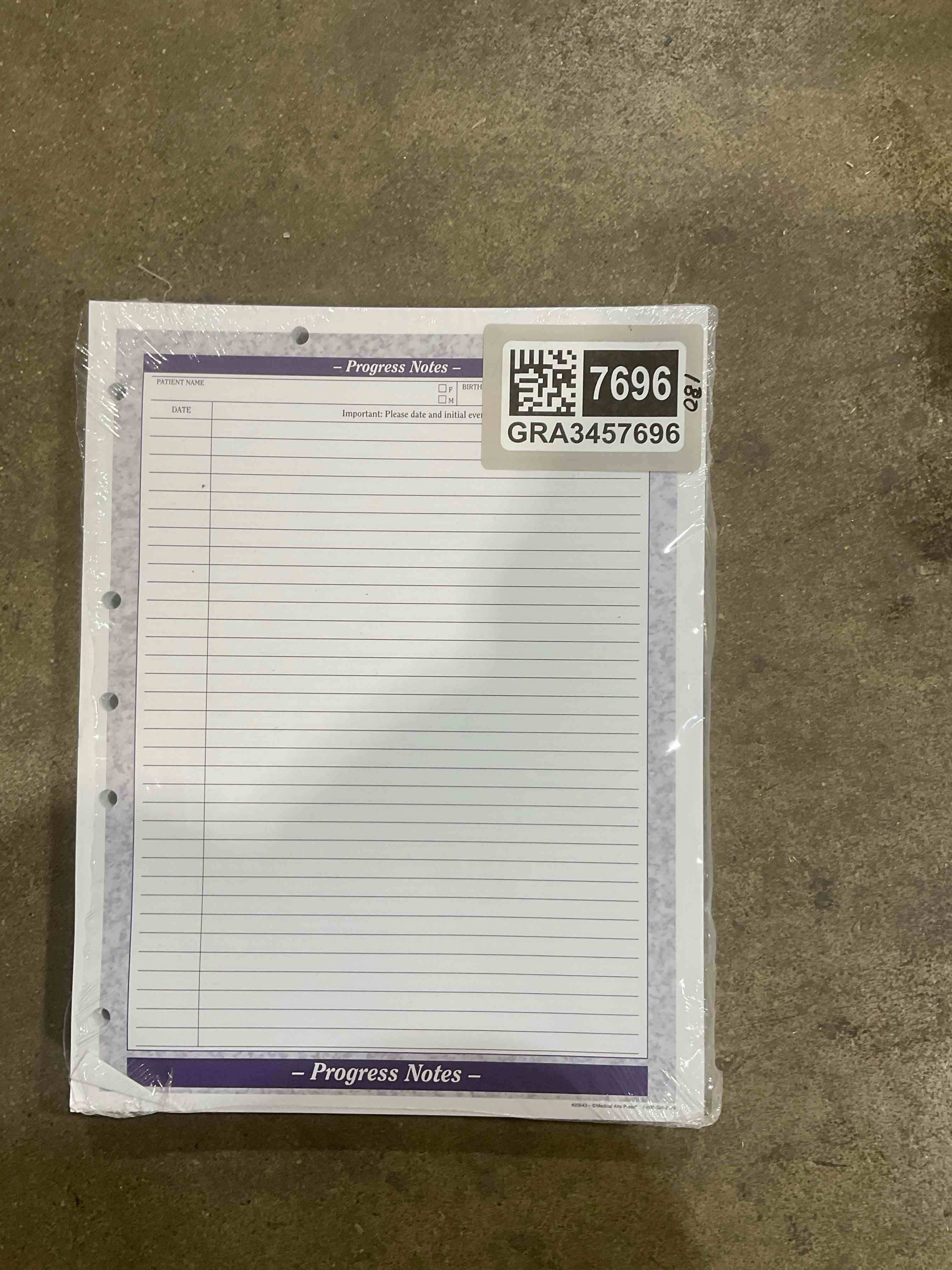 Condition photo showing New/Like New for Progress Notes Two-Hole Punch White Ledger (250)