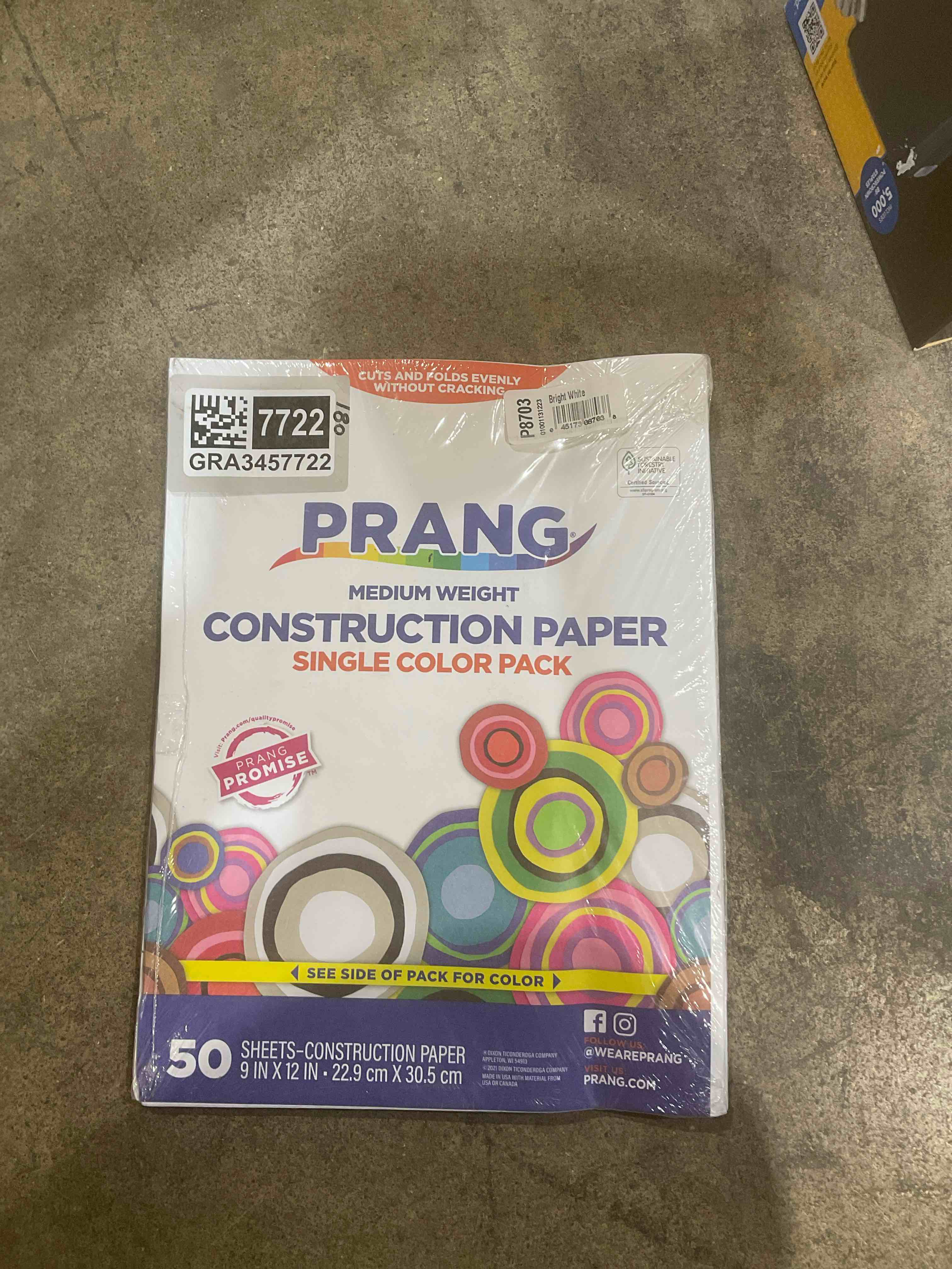 Condition photo showing New/Like New for Prang (Formerly SunWorks) Construction Paper, Bright White, 9" x 12", 50 Sheets