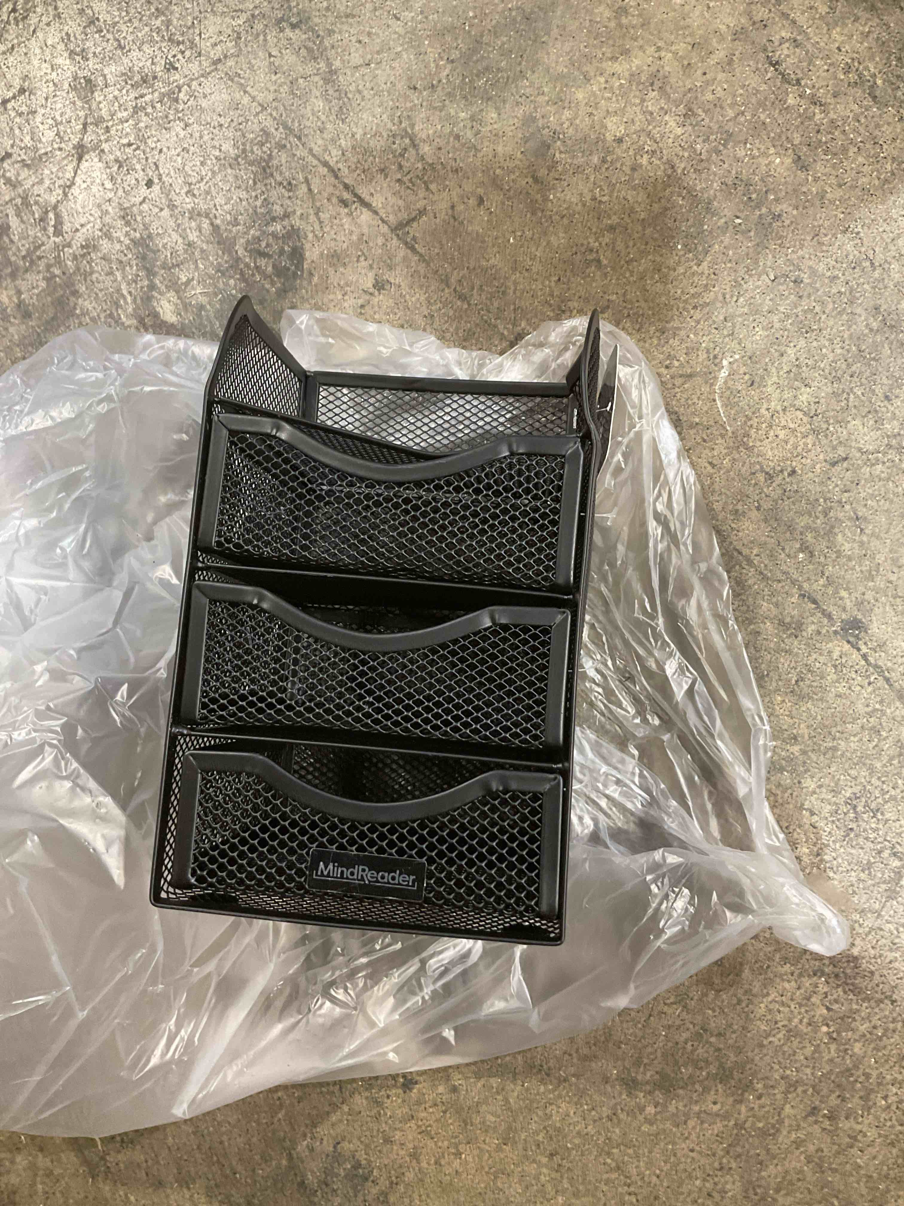 Condition photo showing New/Like New for Mind Reader Desktop Accessory Storage  Paper Binder Clip Basket  Workspace  Office  Metal  Black