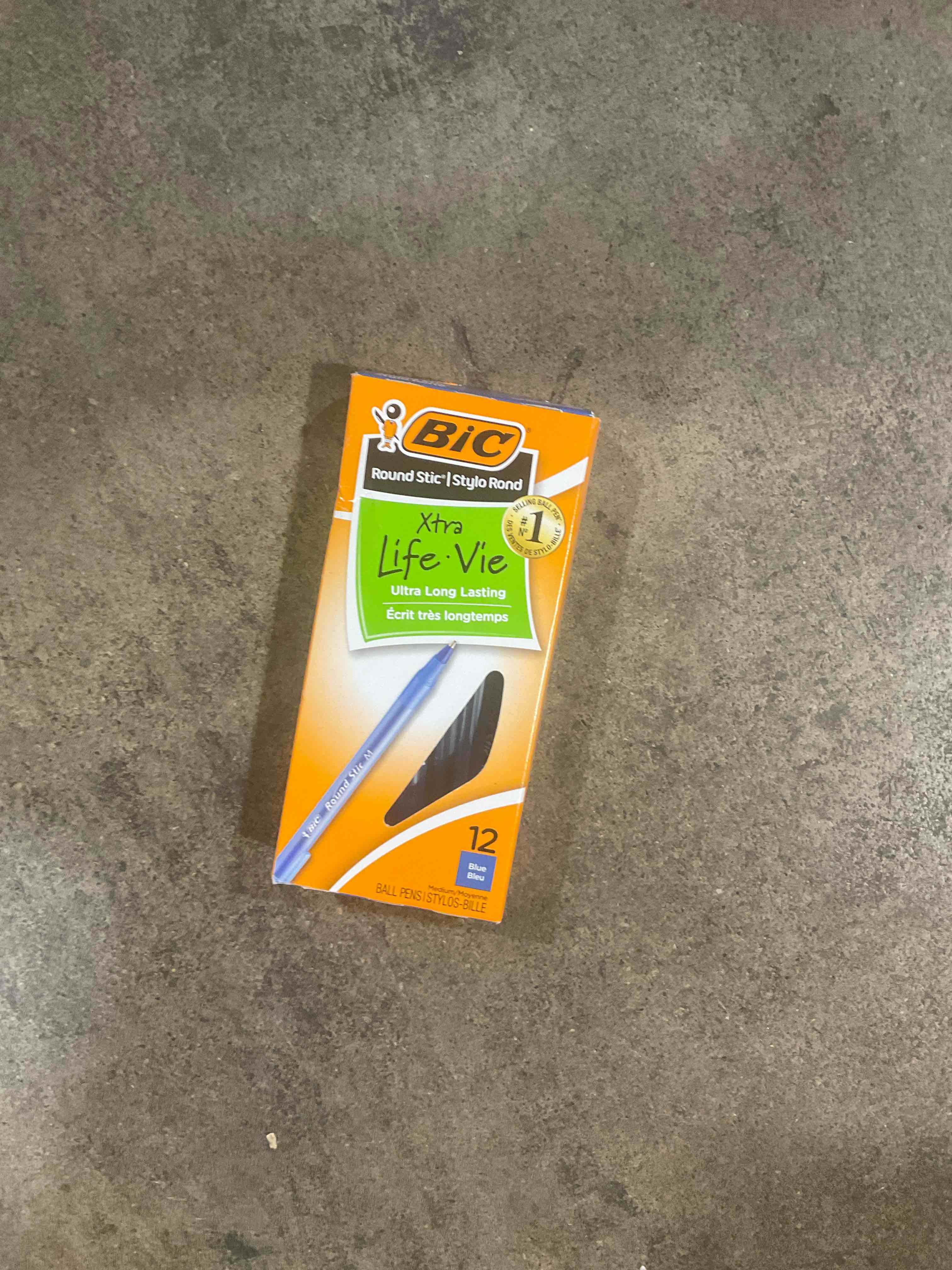 Condition photo showing New/Like New for BIC Round Stic Xtra Life Ballpoint Pen  Stick  Medium 1 mm  Blue Ink  Translucent Blue Barrel  Dozen