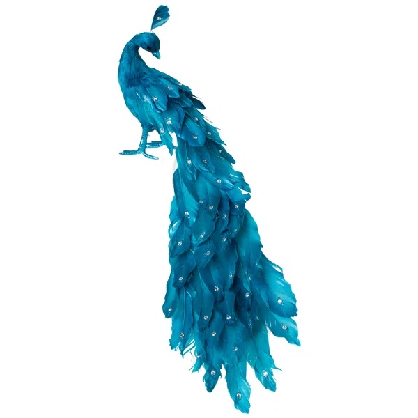 Peacock Glittered With Faux Crystals