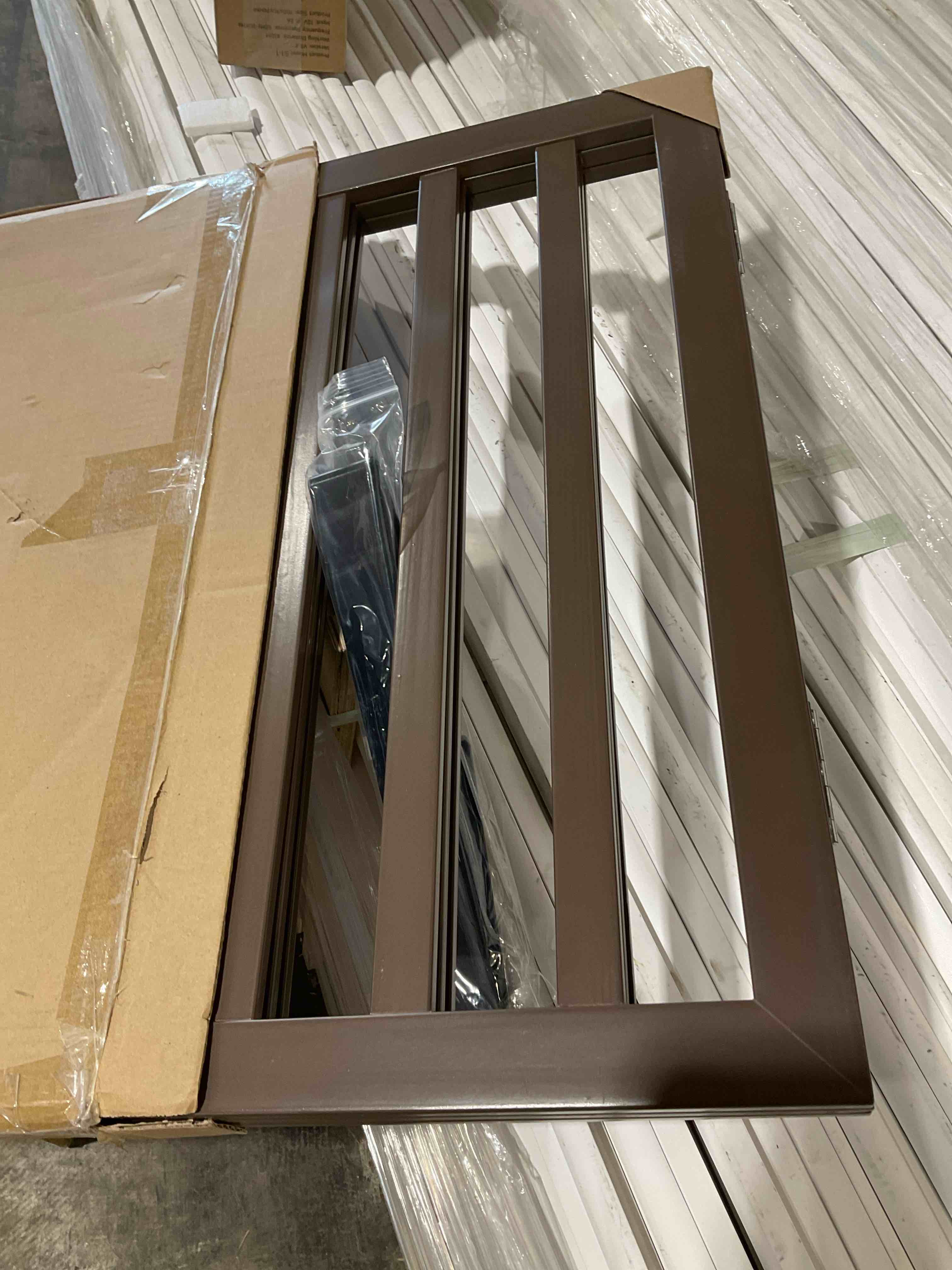 Condition photo showing New/Like New for indoor pet gate - 3-panel folding dog gate for stairs or doorways - 54x23.75-inch freestanding pet fence for cats and dogs by petmaker (brown) brown 3 panel