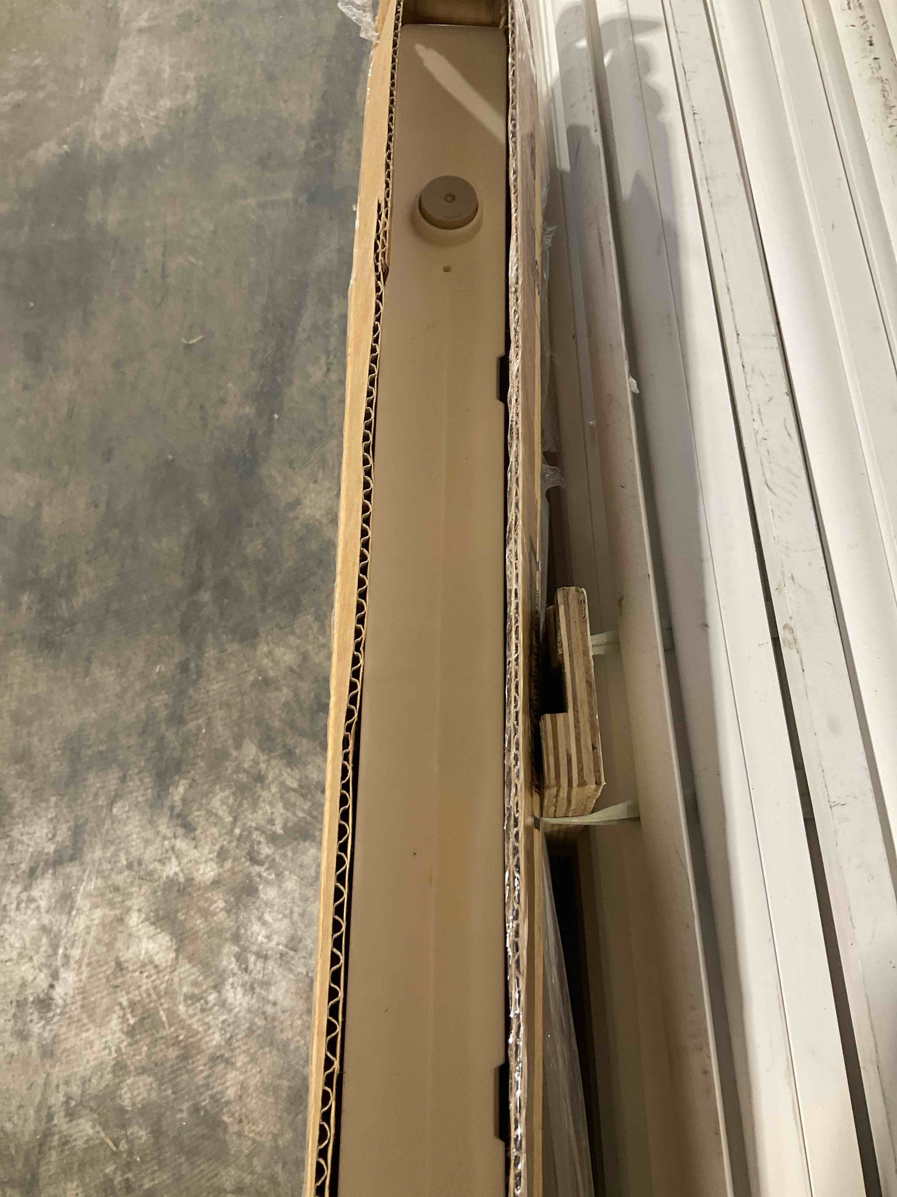 Condition photo showing Good Condition for toddleroo by north states 42” wide supergate ergo baby gate, made in usa: for doorways or stairways. includes wall cups. pressure or hardware mount. 26” - 42” wide (26" tall, ivory) (b0065adp4c)