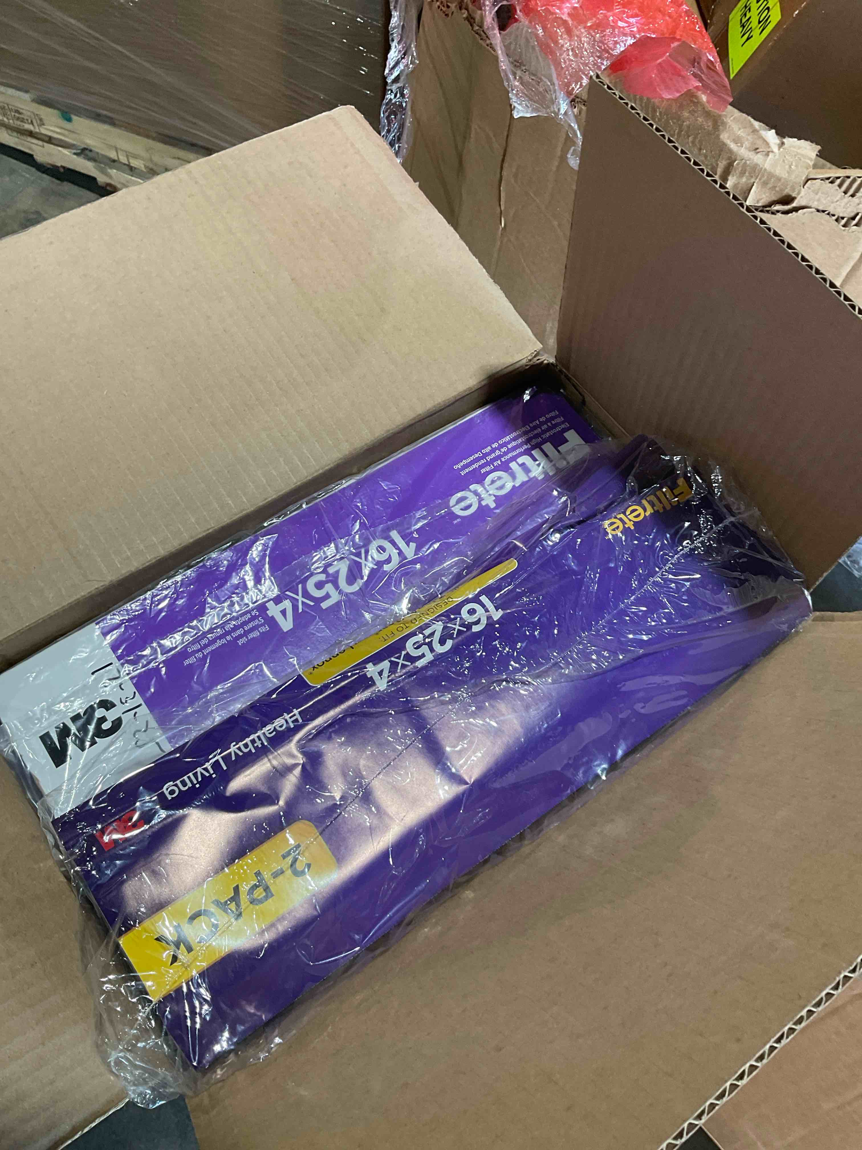 Condition photo showing New/Like New for filtrete 16x25x4 ac furnace air filter, certified asthma & allergy friendly, electrostatic air cleaning filter, 2-pack (actual size 15.88x24.56x4.31 in)