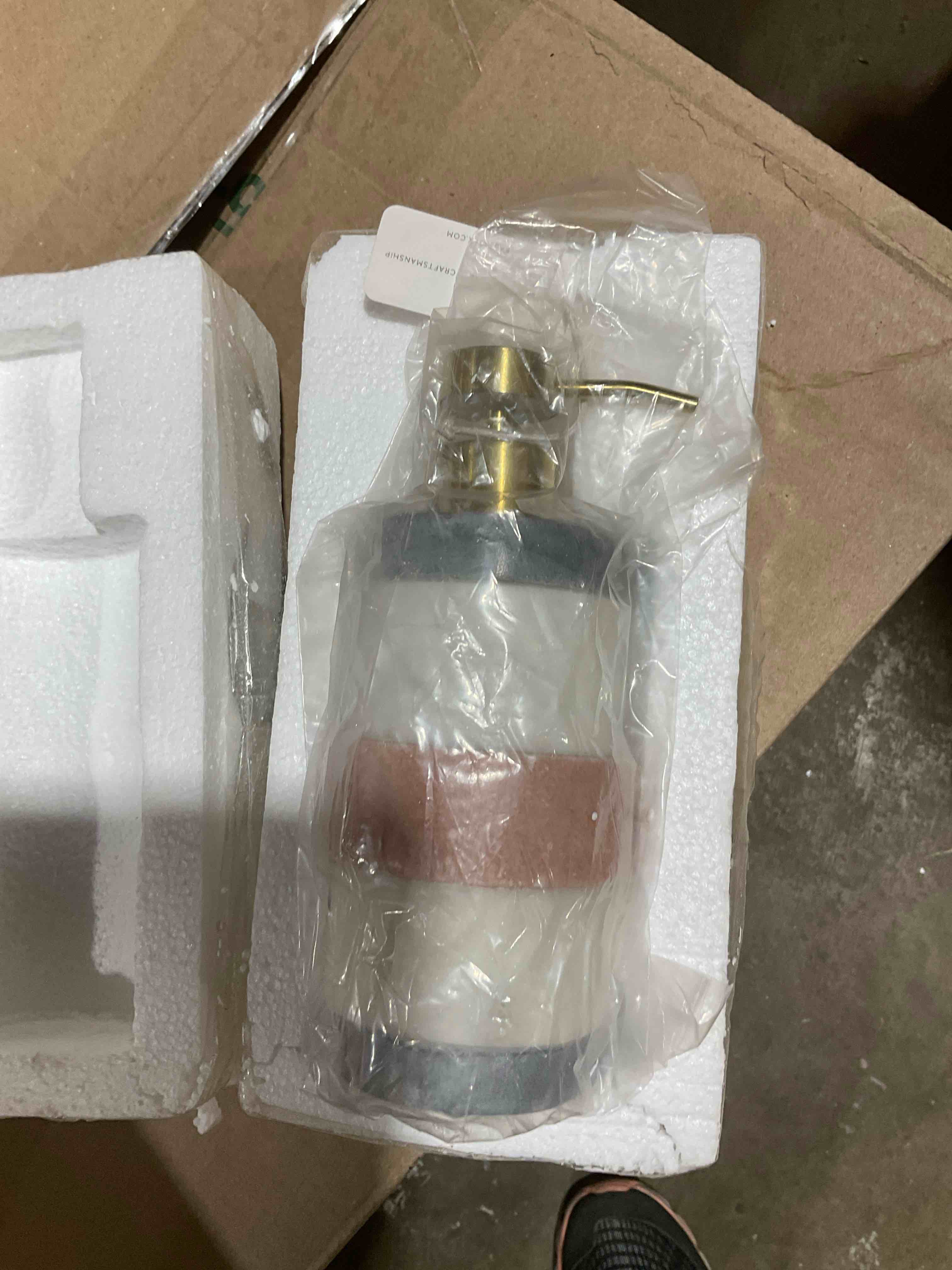 Condition photo showing New/Like New for kassatex tripoli marble lotion dispenser in multi at nordstrom