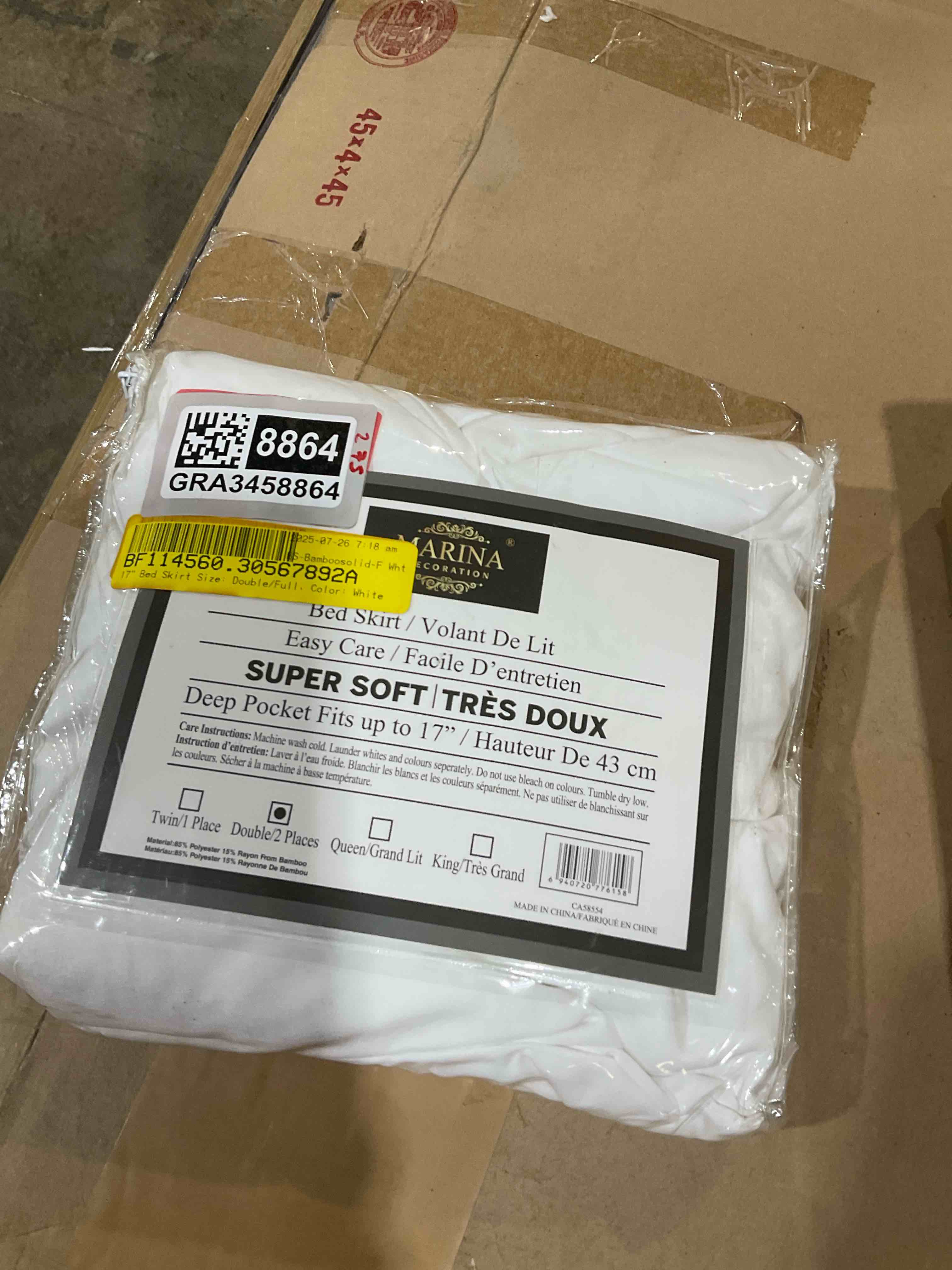 Condition photo showing Good Condition for marina decoration ultra soft silky hotel quality all season deep pocket 16 inch drop solid tailored rayon from bamboo bed skirt, white color
