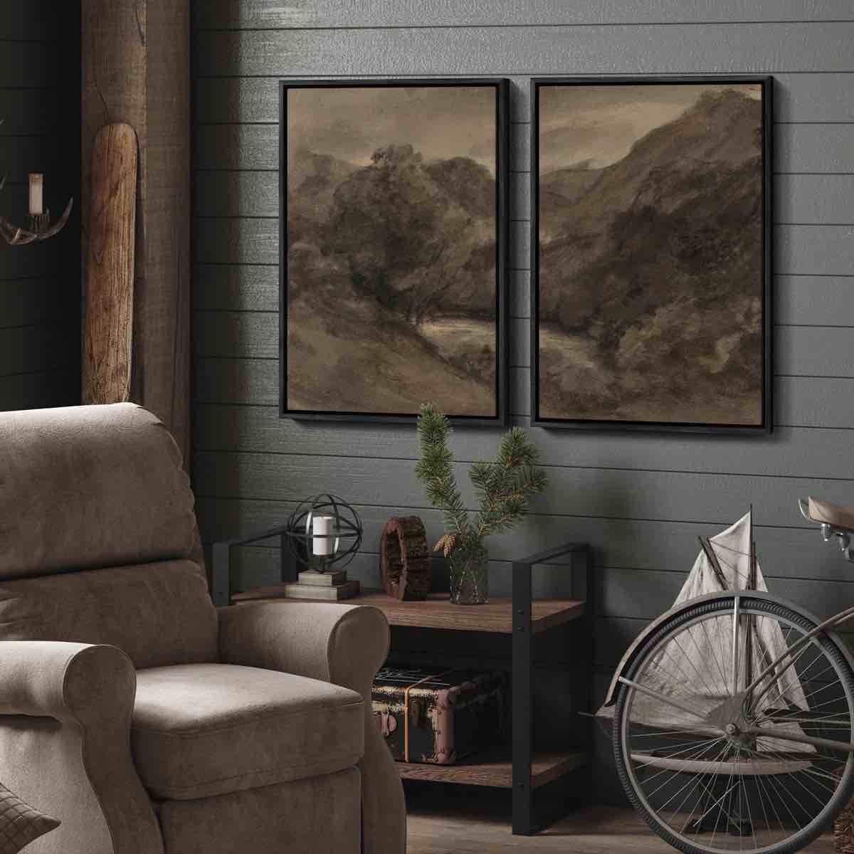 Framed Wall Art Vintage Antique Classic for Bedroom