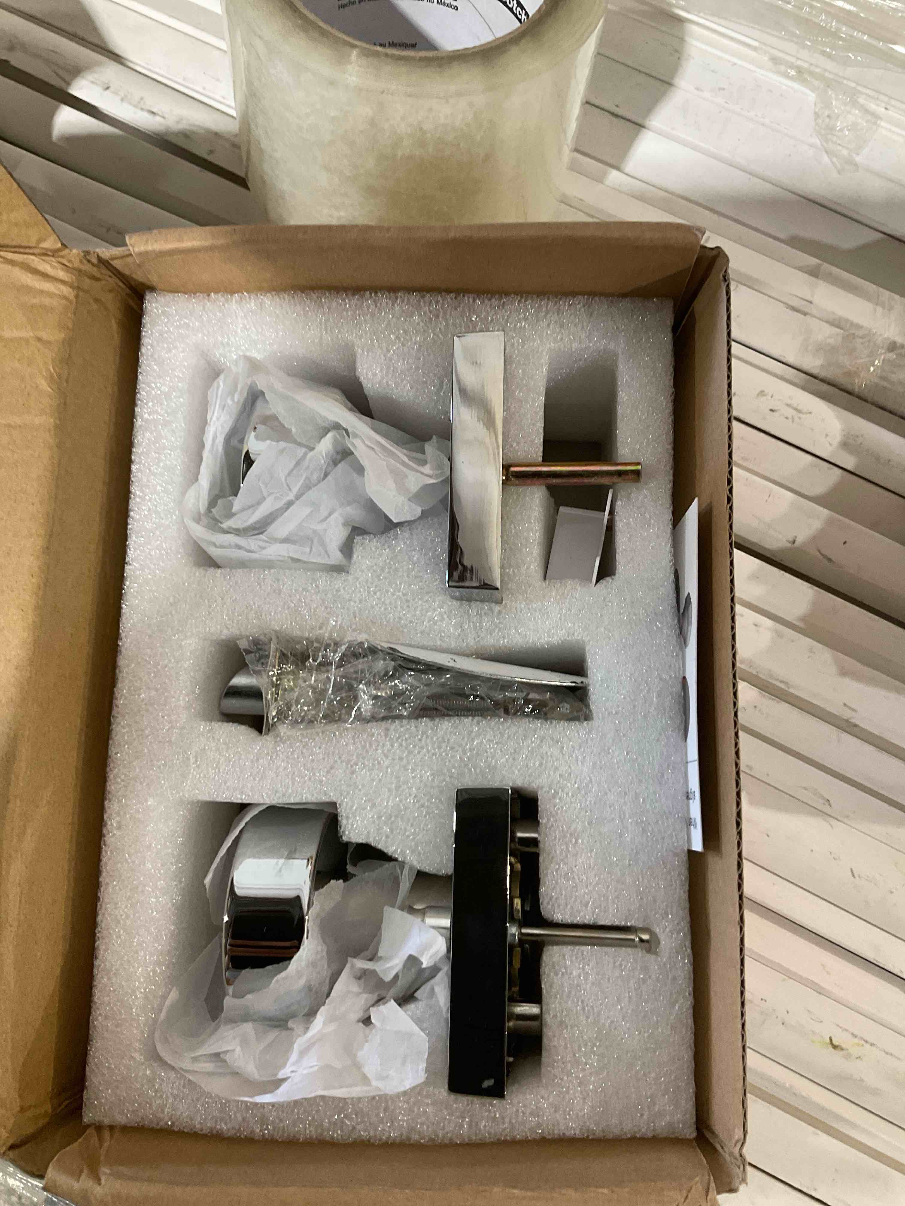 Condition photo showing New/Like New for coolnews polished chrome passage door knobs interior, heavy duty square door knobs modern door handle for hall closet