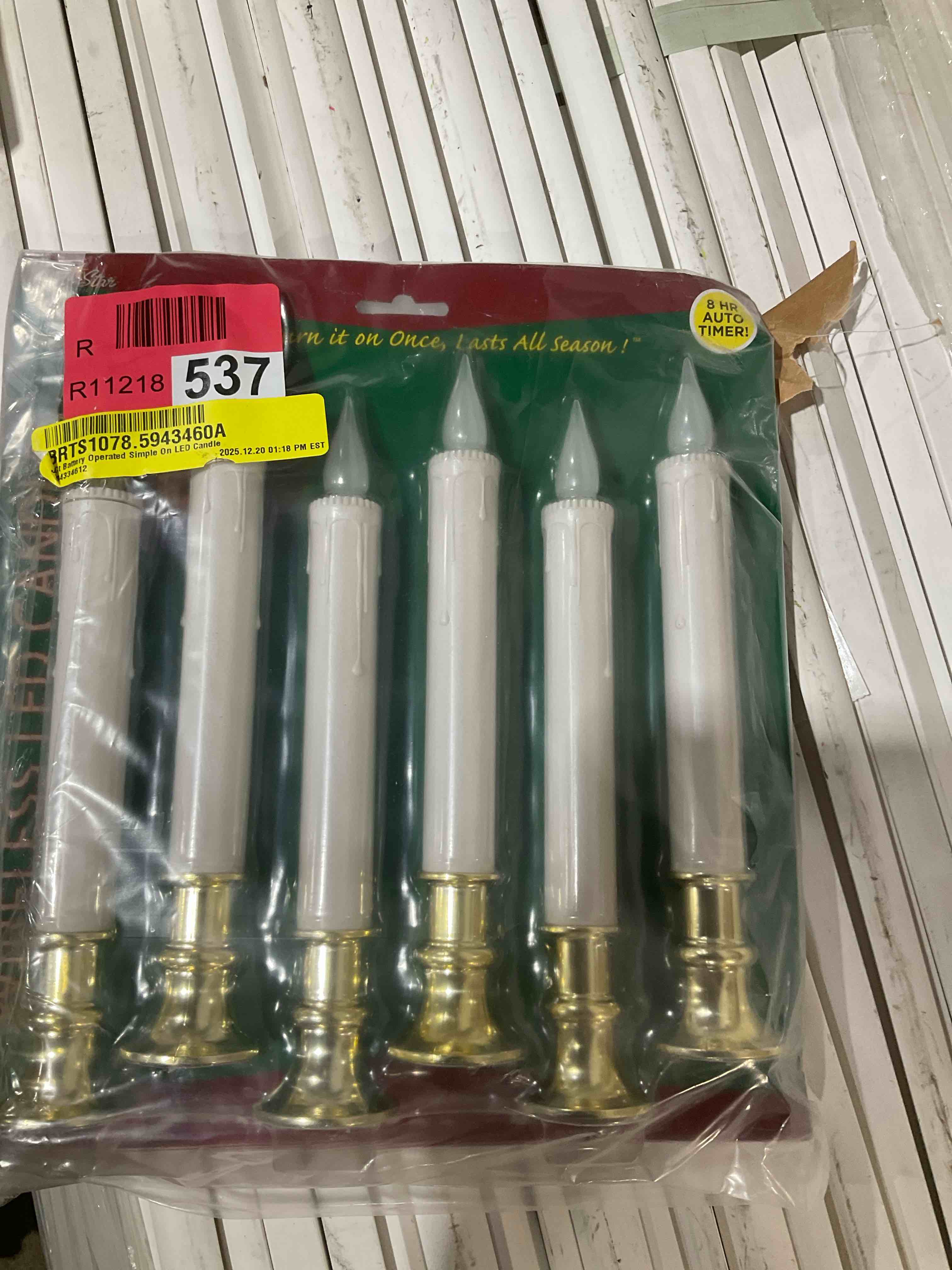 Condition photo showing New/Like New for brite star battery operated 9-inch led candles - 6 count flickering flameless candles with timer - perfect for home décor