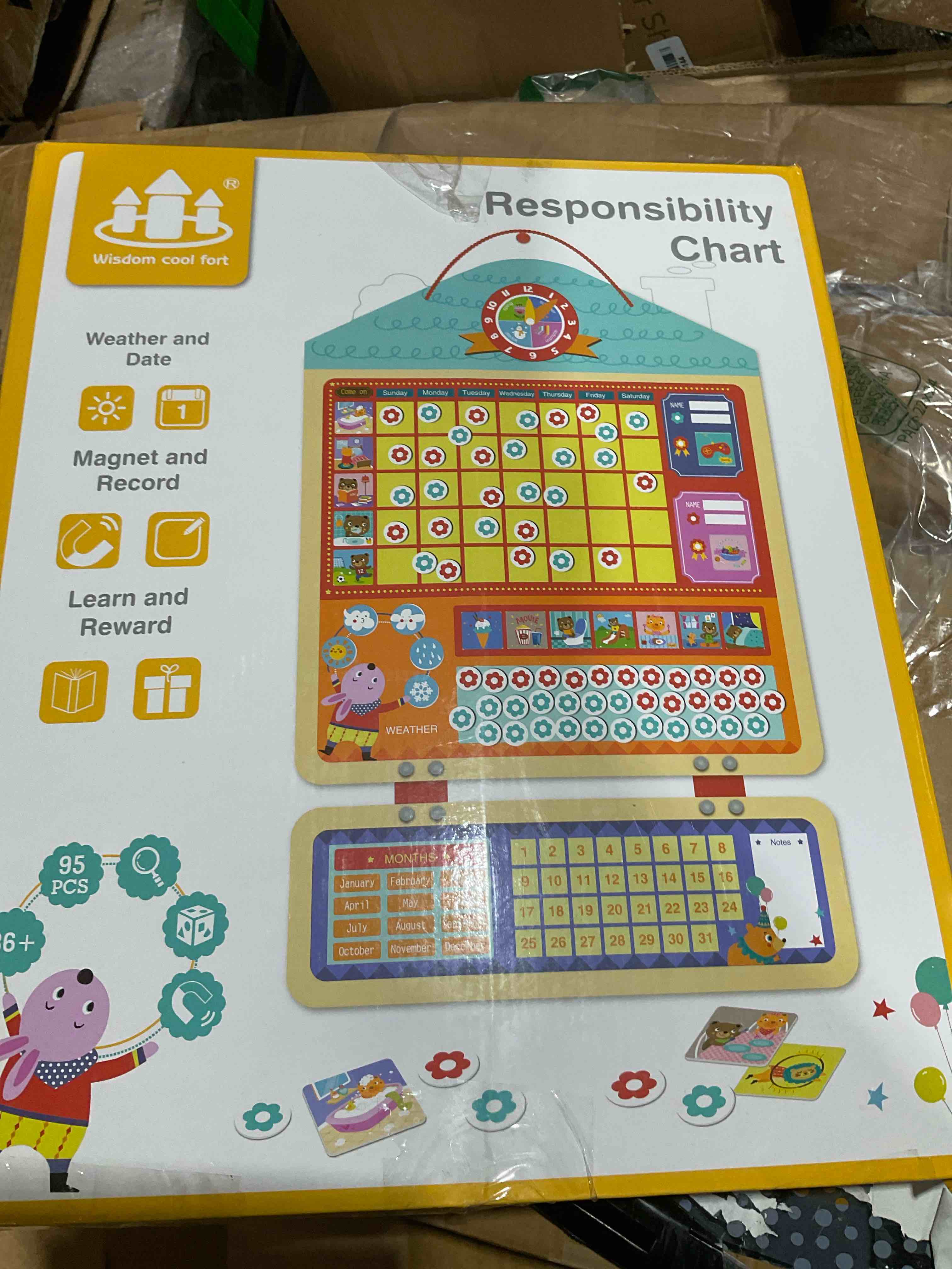 Condition photo showing Good Condition for melissa & doug deluxe wooden magnetic responsibility chart with 90 magnets