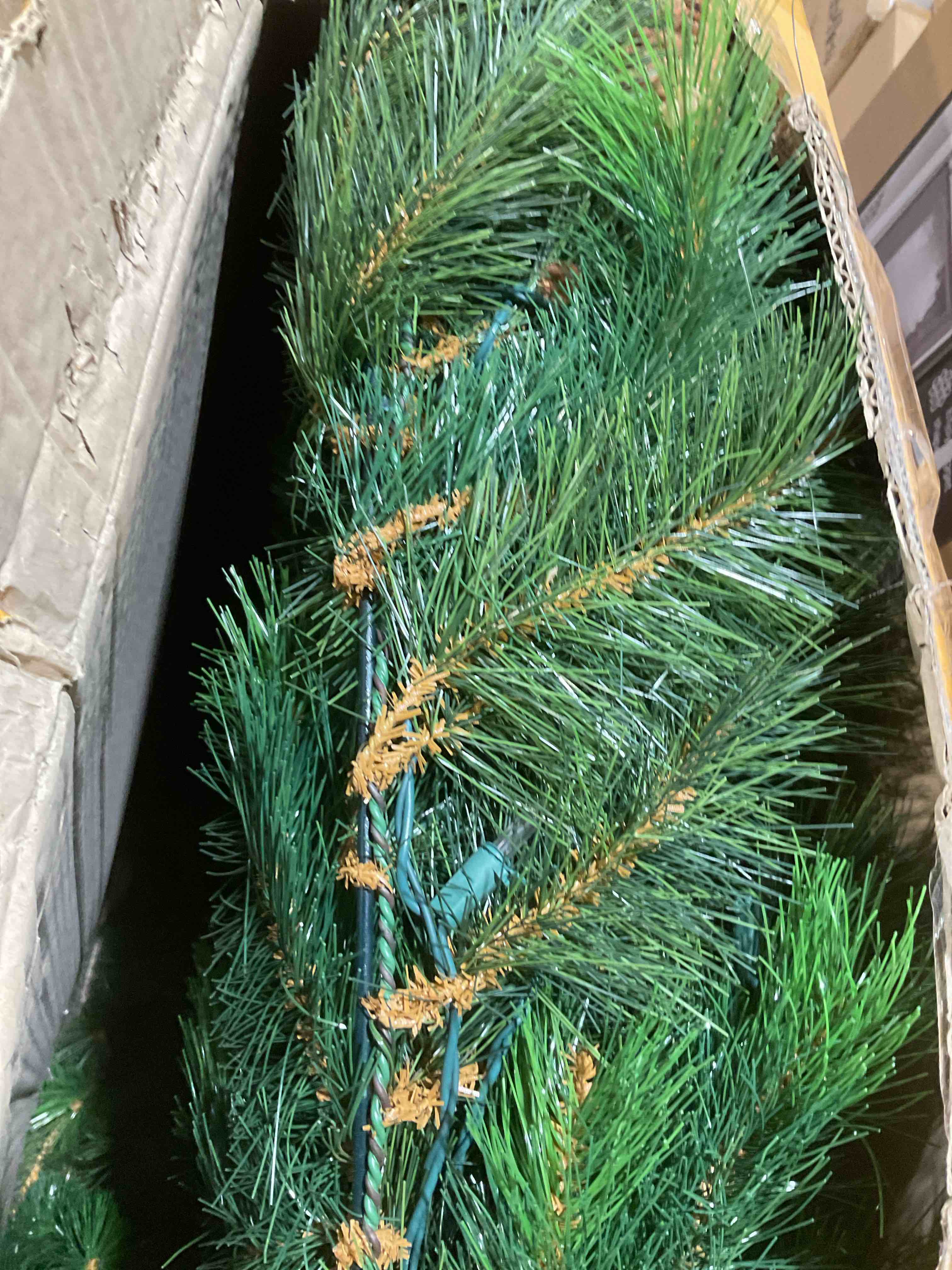 Condition photo showing New/Like New for pro christmas™ deluxe oregon fir wreath – 30” lighted front door christmas wreath – outdoor-rated commercial greenery pre lit with plug-in warm white lights