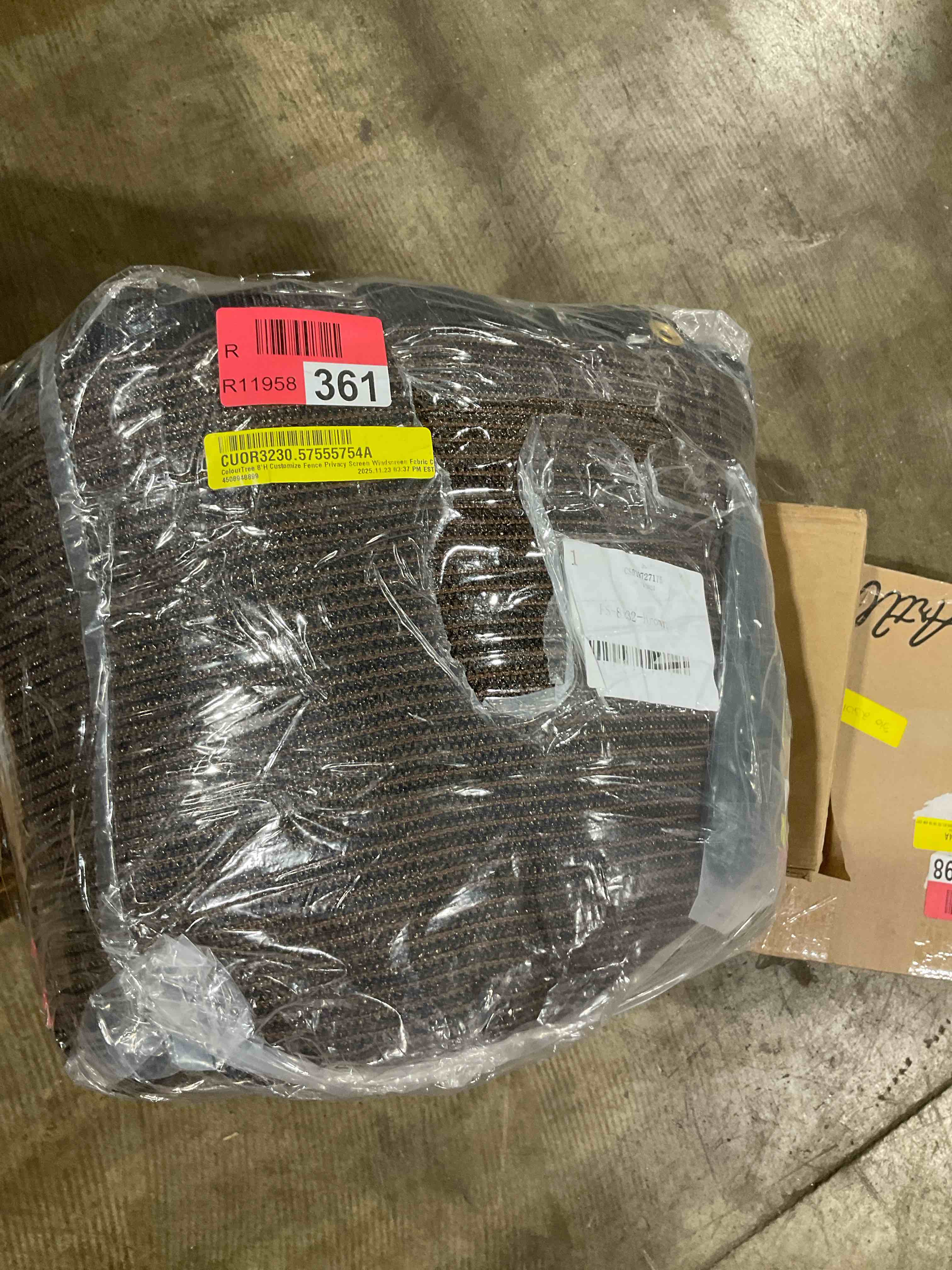 Condition photo showing New/Like New for patio 8 x 12 fence privacy screen brown commercial grade mesh shade fabric with brass gromment outdoor windscreen with zipties