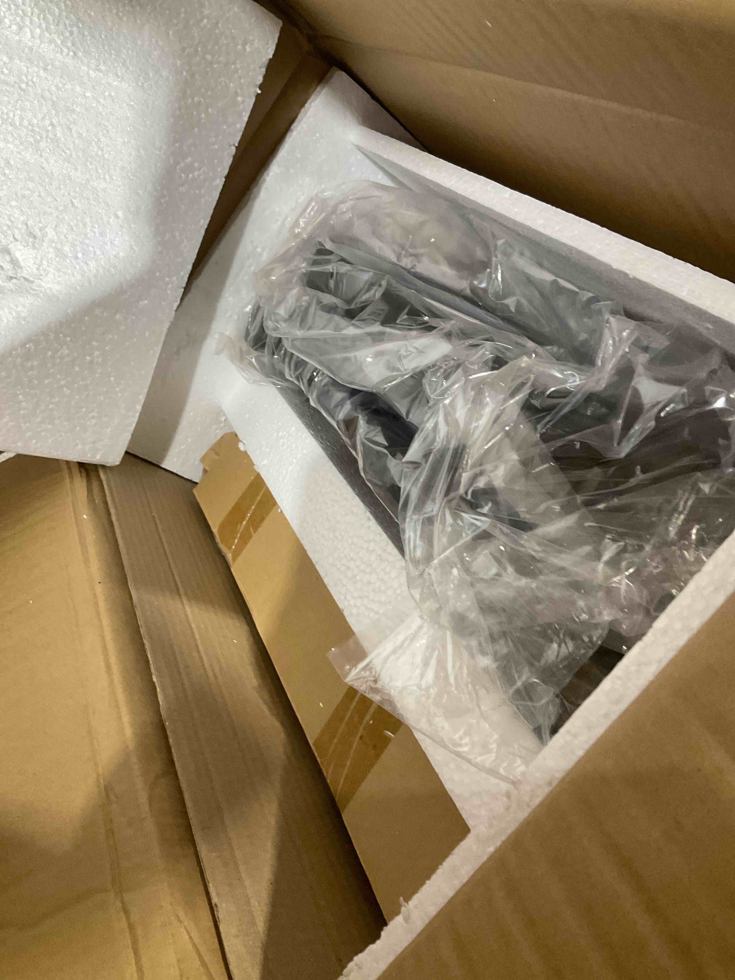 Condition photo showing New/Like New for nathan james cohen mid-century modern leather bar stool, counter height chair in solid wood frame with footrest and woven leather back for kitchen, black, set of 2 black counter height - set of 2