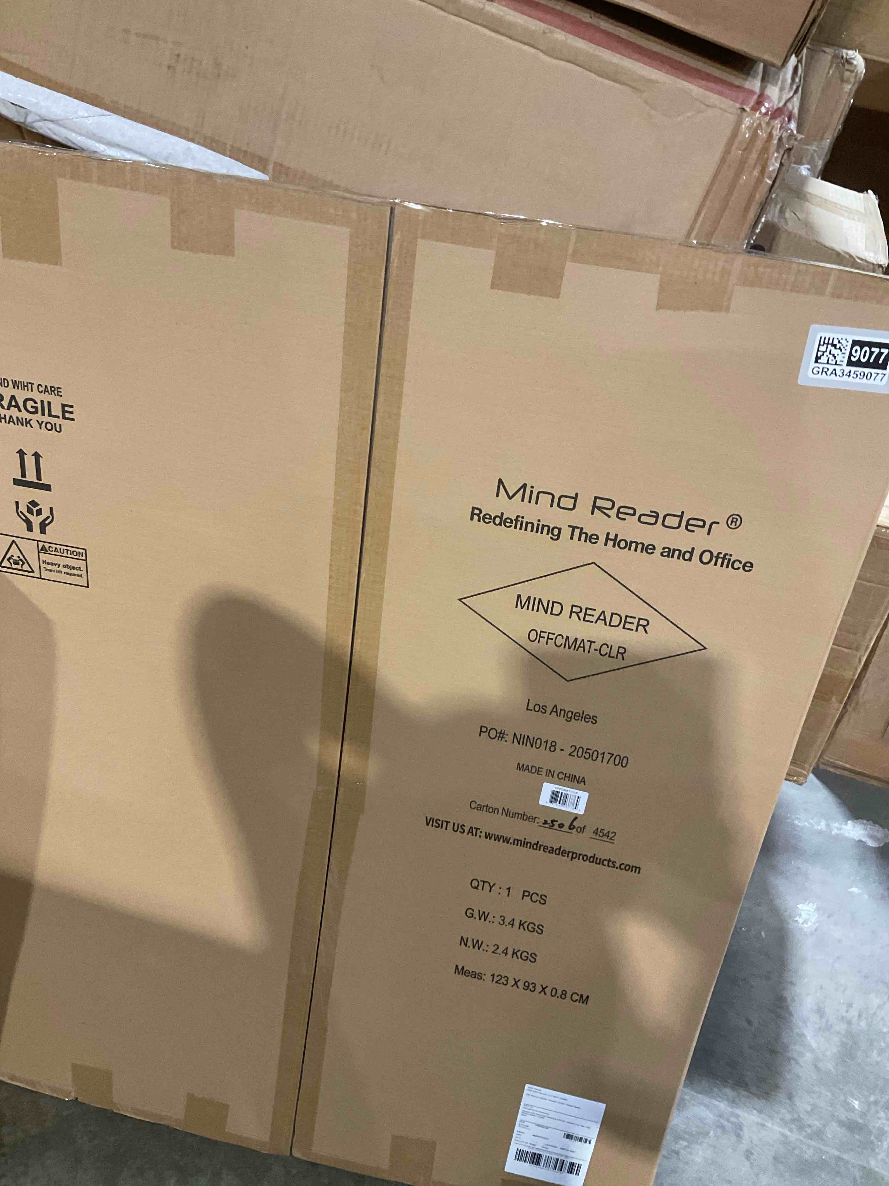 Condition photo showing New/Like New for mind reader - office chair mat for carpet, under desk protector, carpet grips, rolling, pvc, 47.5"l x 35.5"w x 0.125"h - clear