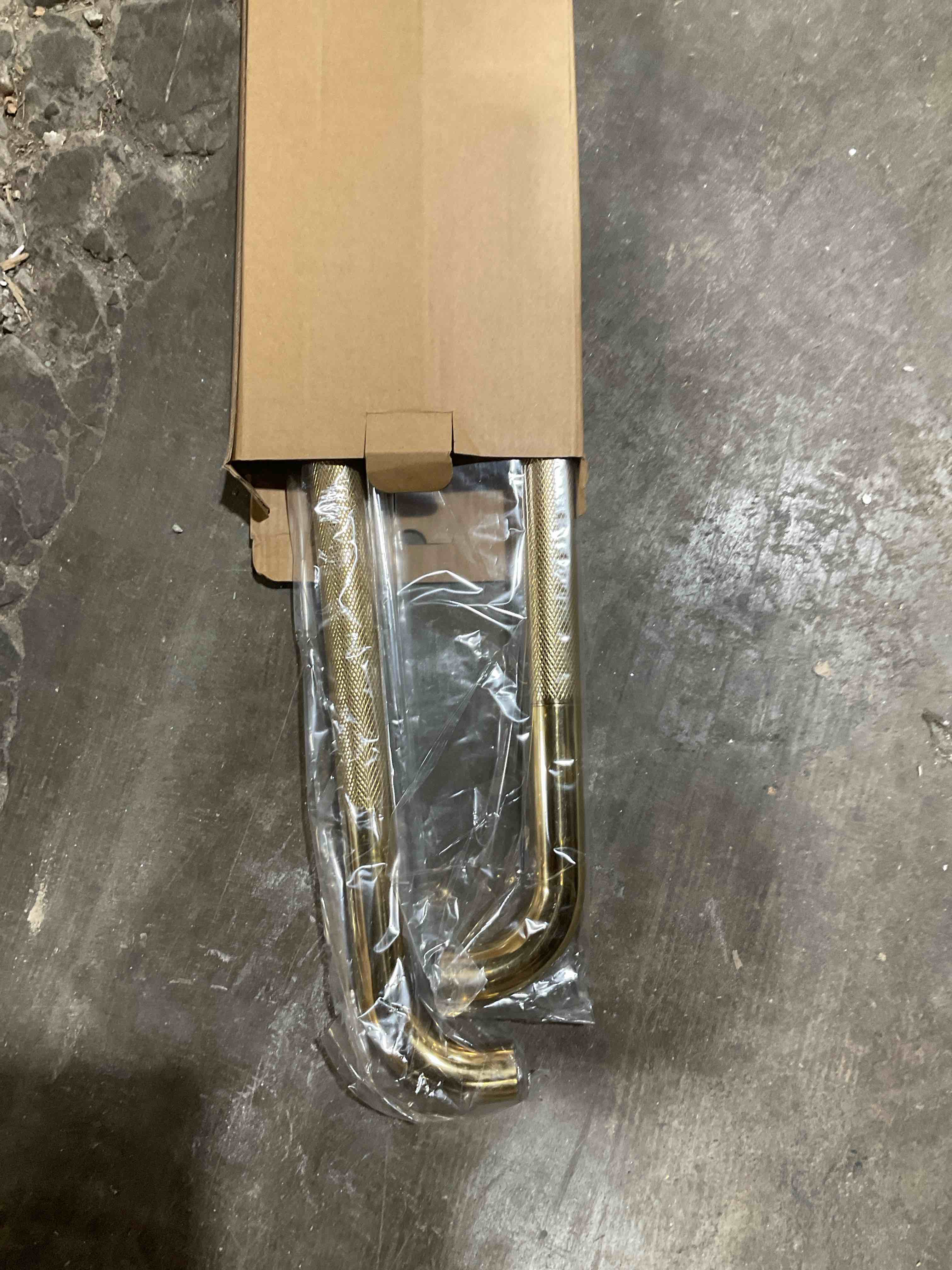 Condition photo showing New/Like New for shower grab bar, 2 pack 24 inch gold bathroom grab bar, 1.25" diameter 304 stainless steel anti-slip grab bars for bathtubs and showers, handicap shower grab bar for seniors elderly
