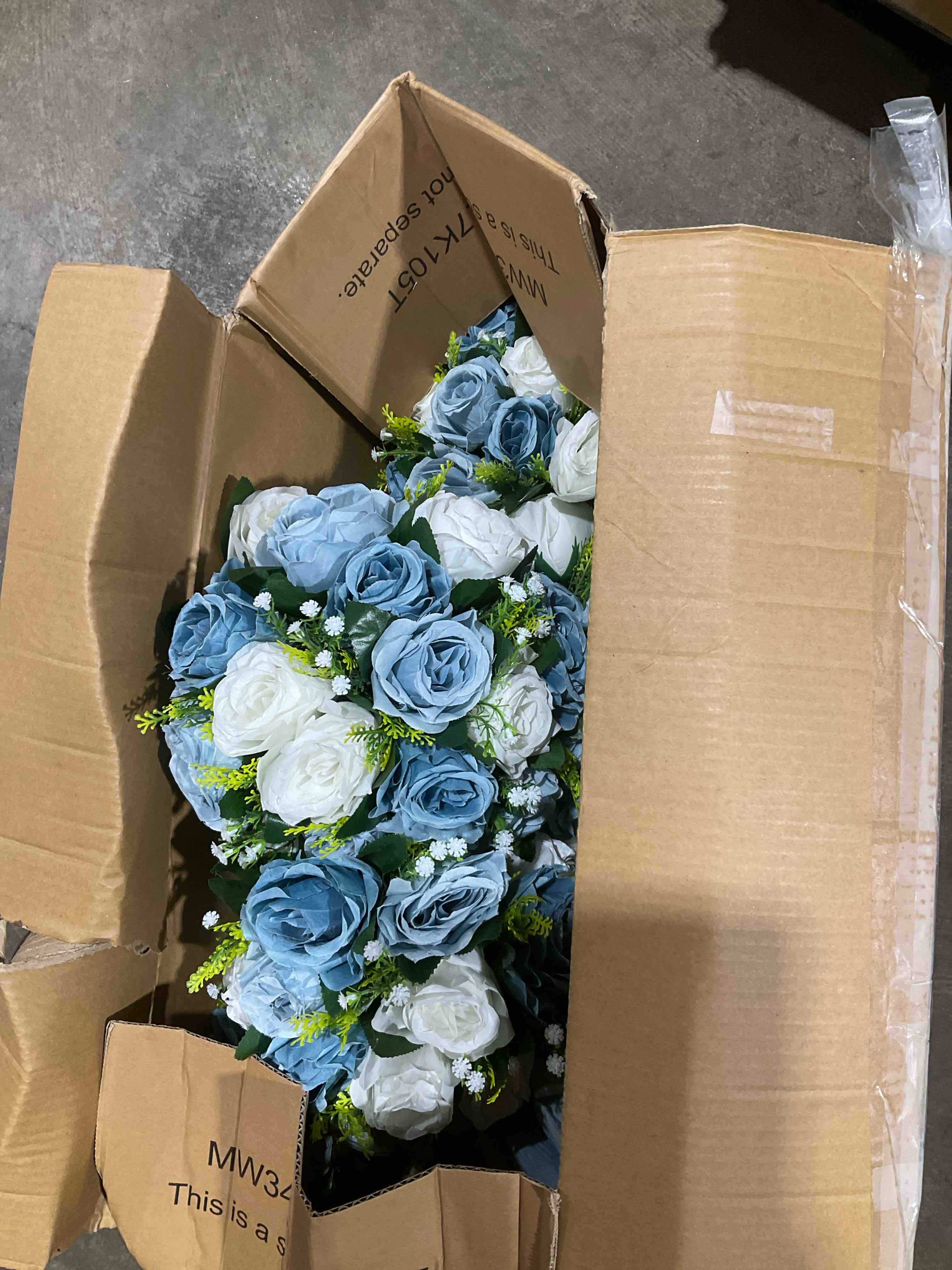 Condition photo showing Good Condition for blosmon flower ball centerpieces for table 10 pcs fake rose centerpiece flowers dusty blue artificial silk floral arrangement center piece kissing bouquet for wedding party home decor