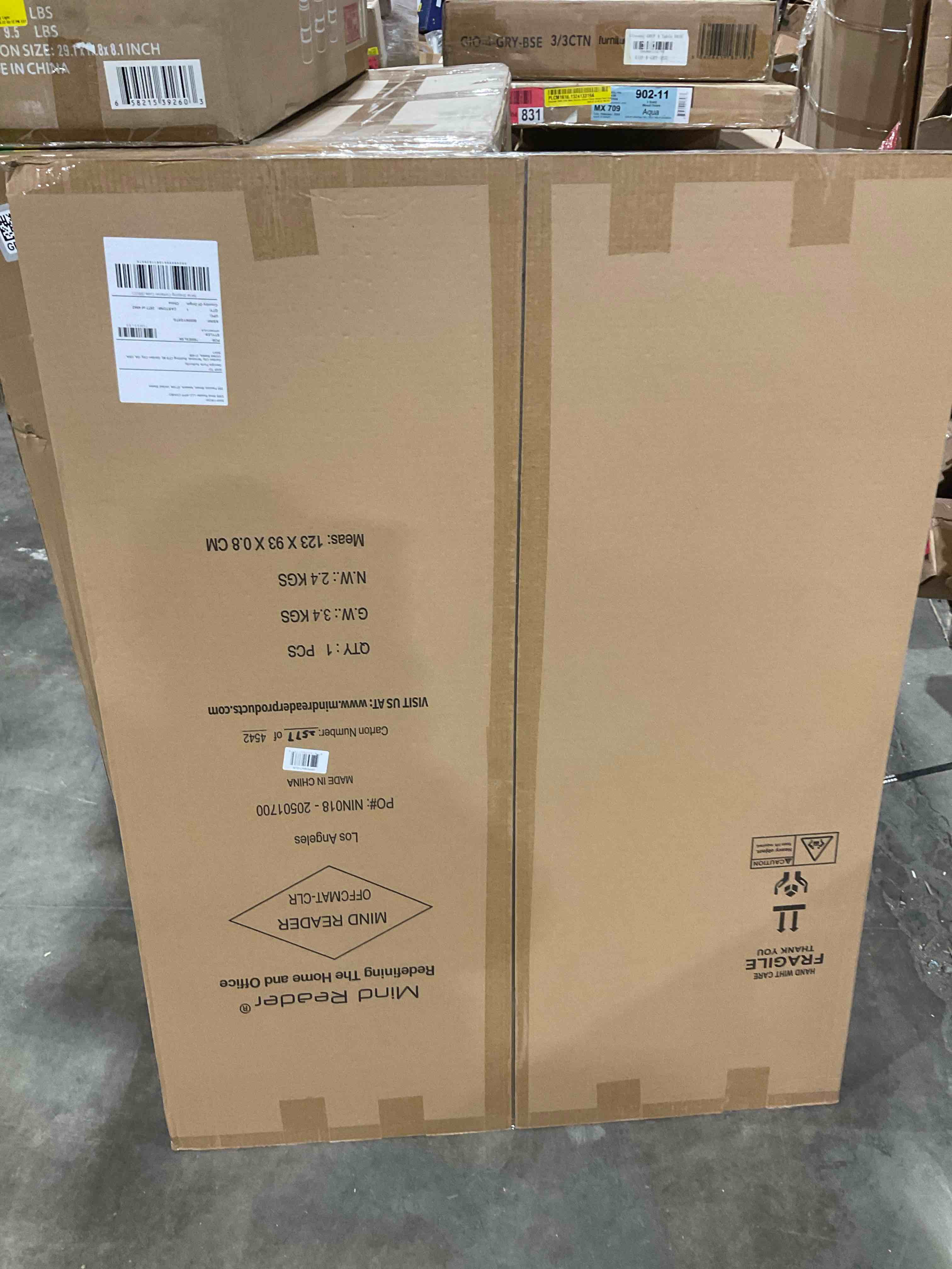 Condition photo showing New/Like New for mind reader - office chair mat for carpet, under desk protector, carpet grips, rolling, pvc, 47.5"l x 35.5"w x 0.125"h - clear