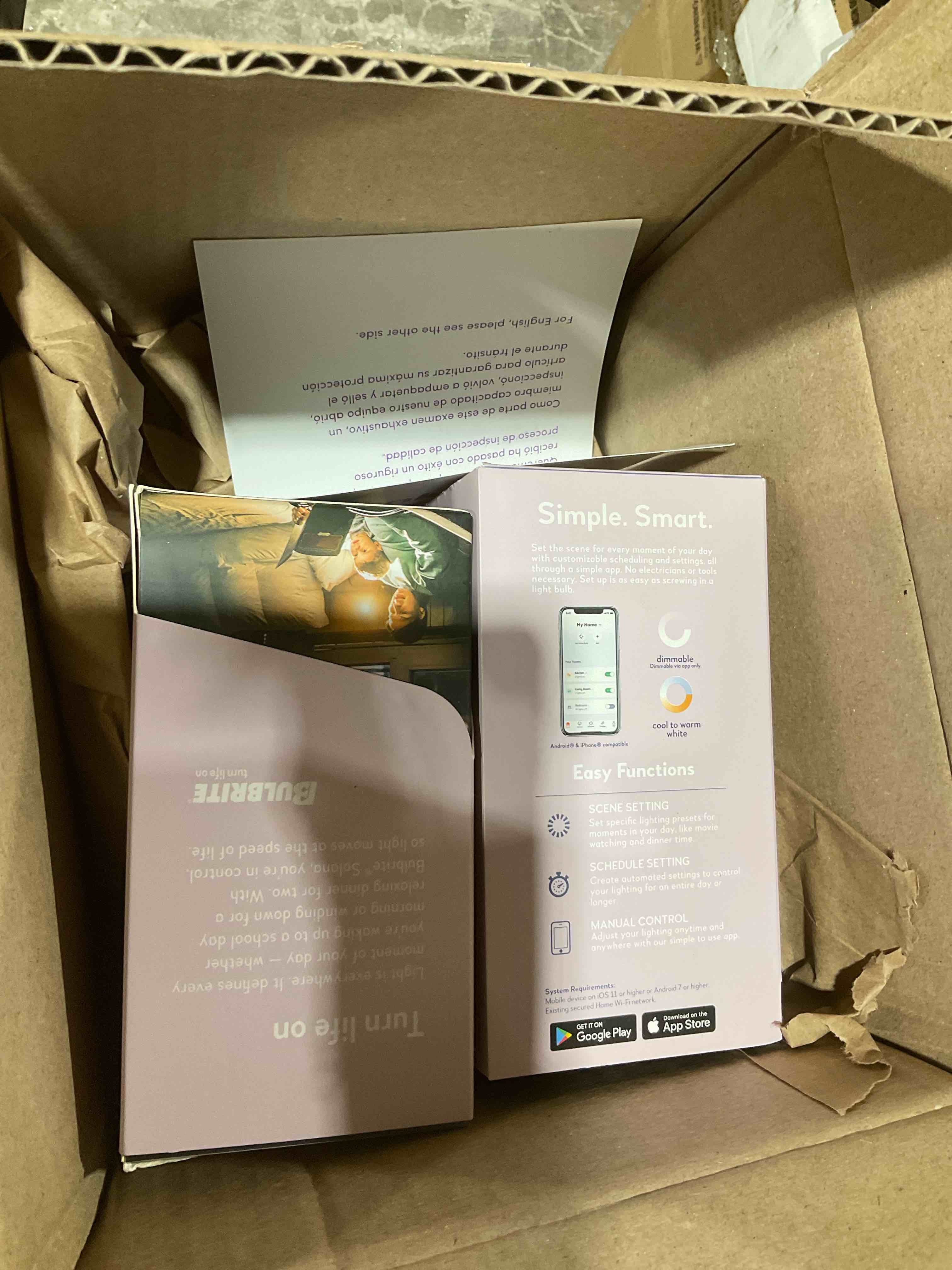 Condition photo showing New/Like New for bulbrite solana g25 wifi connected edison filament led smart light bulb, clear