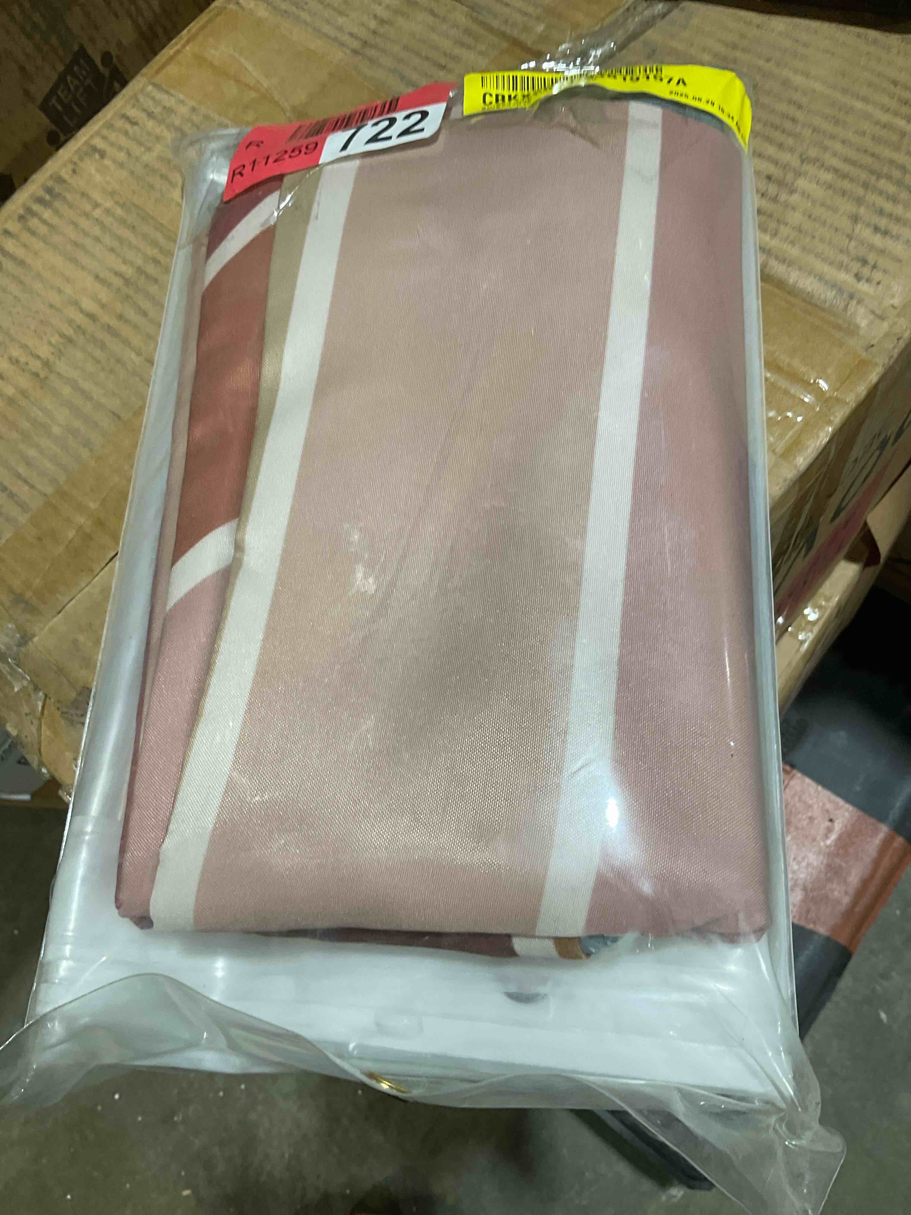 Condition photo showing New/Like New for quick-dry lightweight shower curtain – made in korea, designed for daily showers | multi stripe | 71” w x 74” l