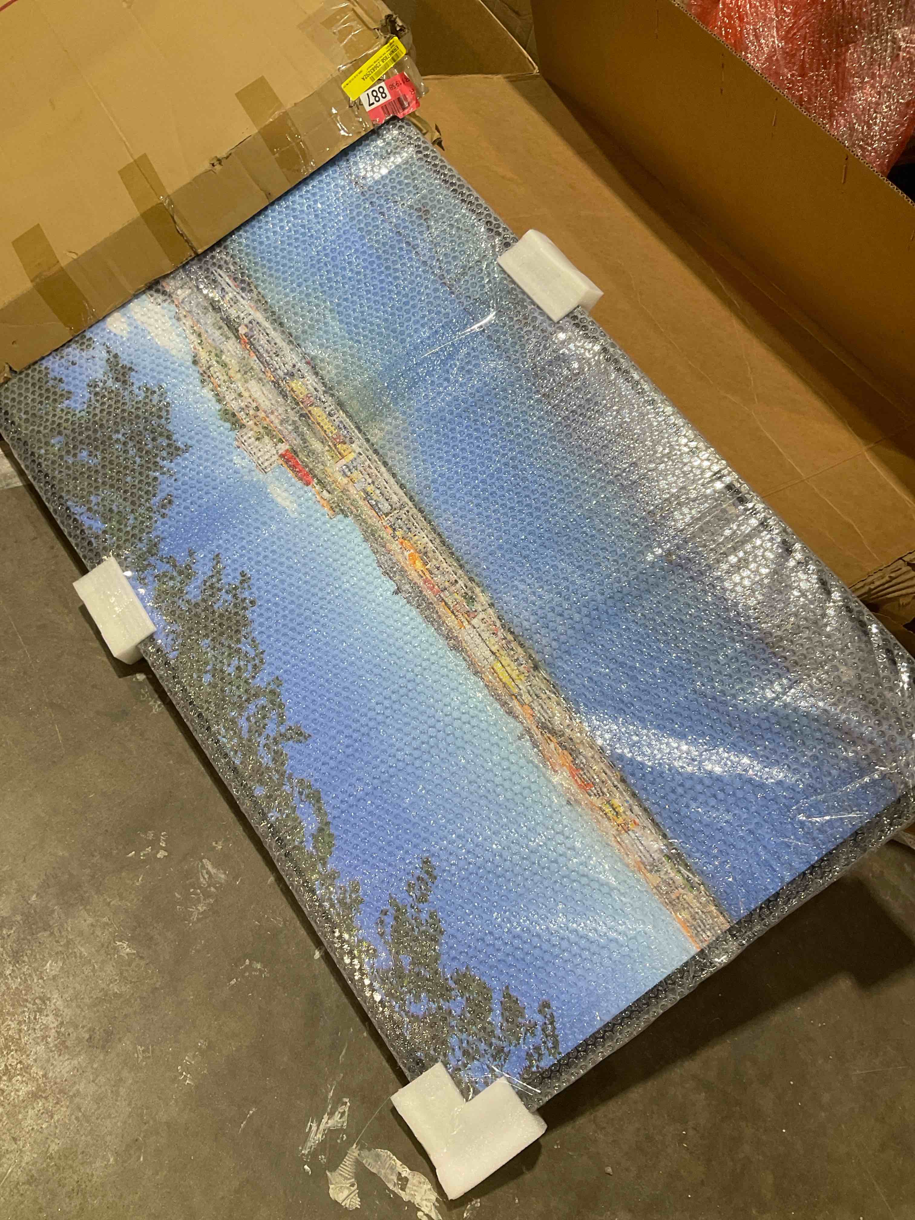 Condition photo showing New/Like New for designart "douro river and iron bridge portugal" extra large landscape framed canvas art