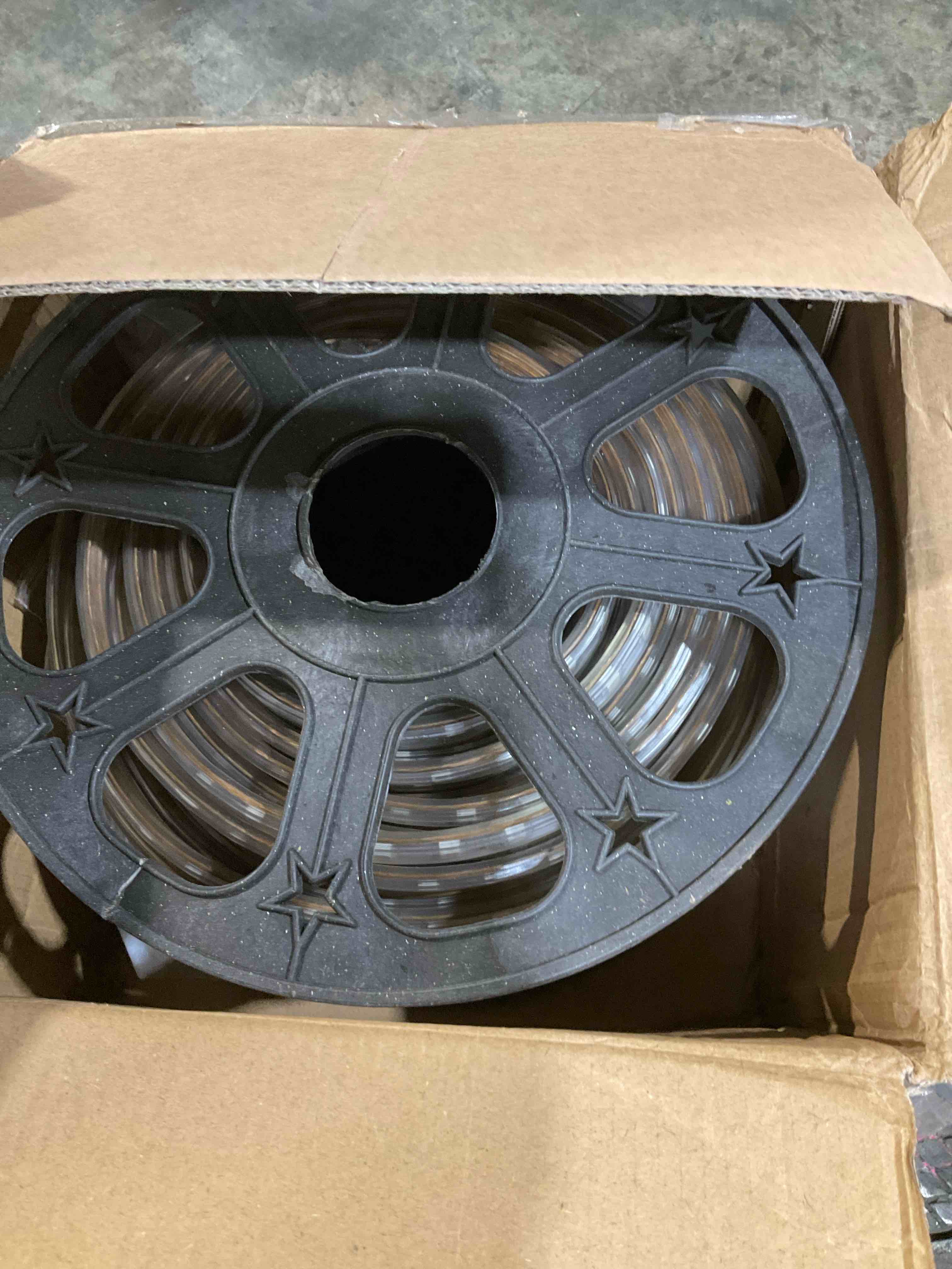 Condition photo showing New/Like New for 150 ft waterproof led strip lights for outdoor indoor, cool white, warm white, blue, 16 multiple color changing led light with remote control (150 feet)