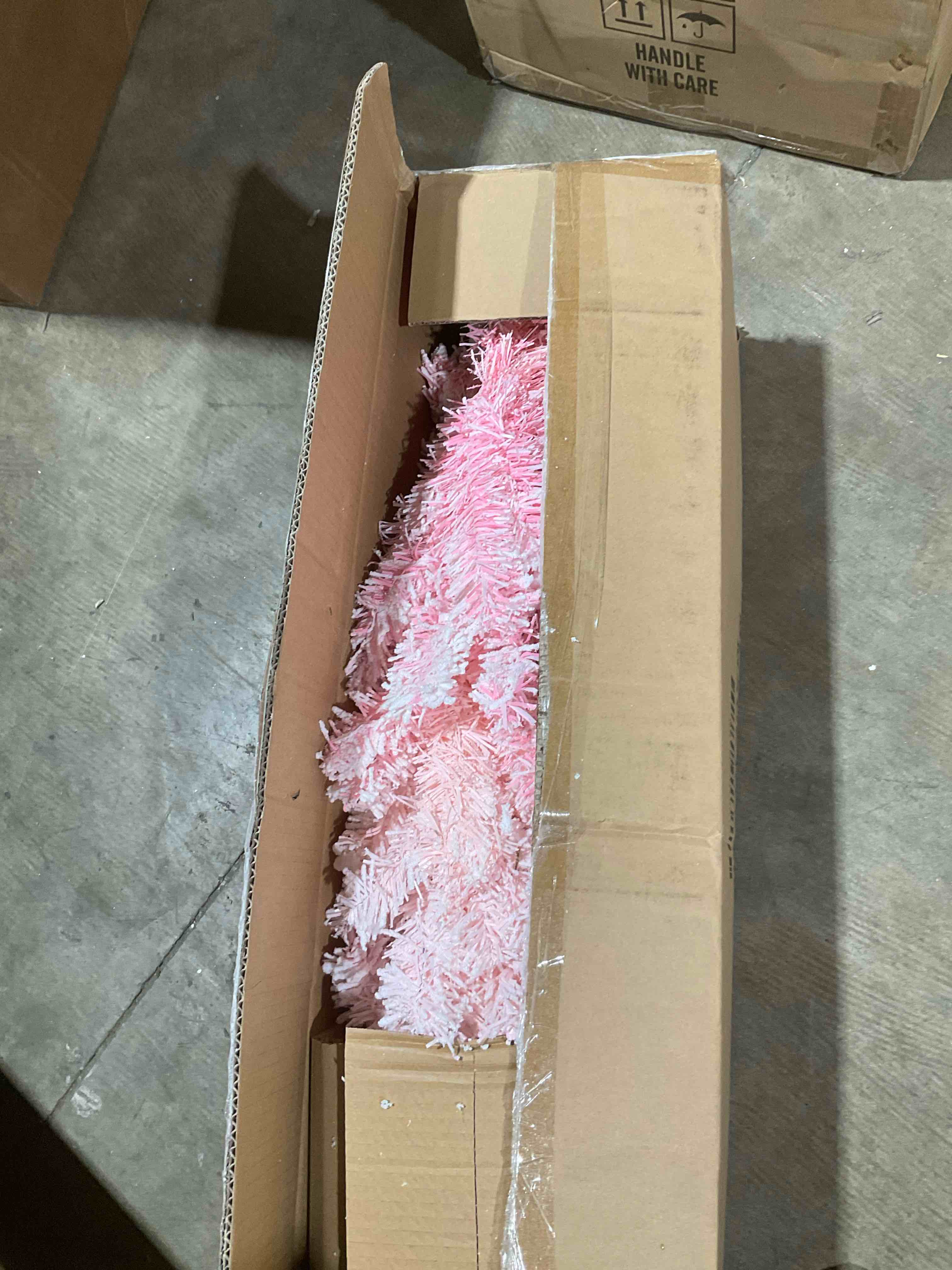 Condition photo showing New/Like New for christmas tree 6ft premiums artificial pink christmas tree with 1000 branch tips foldable stand pre hinged fake xmas tree for indoor office party holiday decoration colorful christmas decor