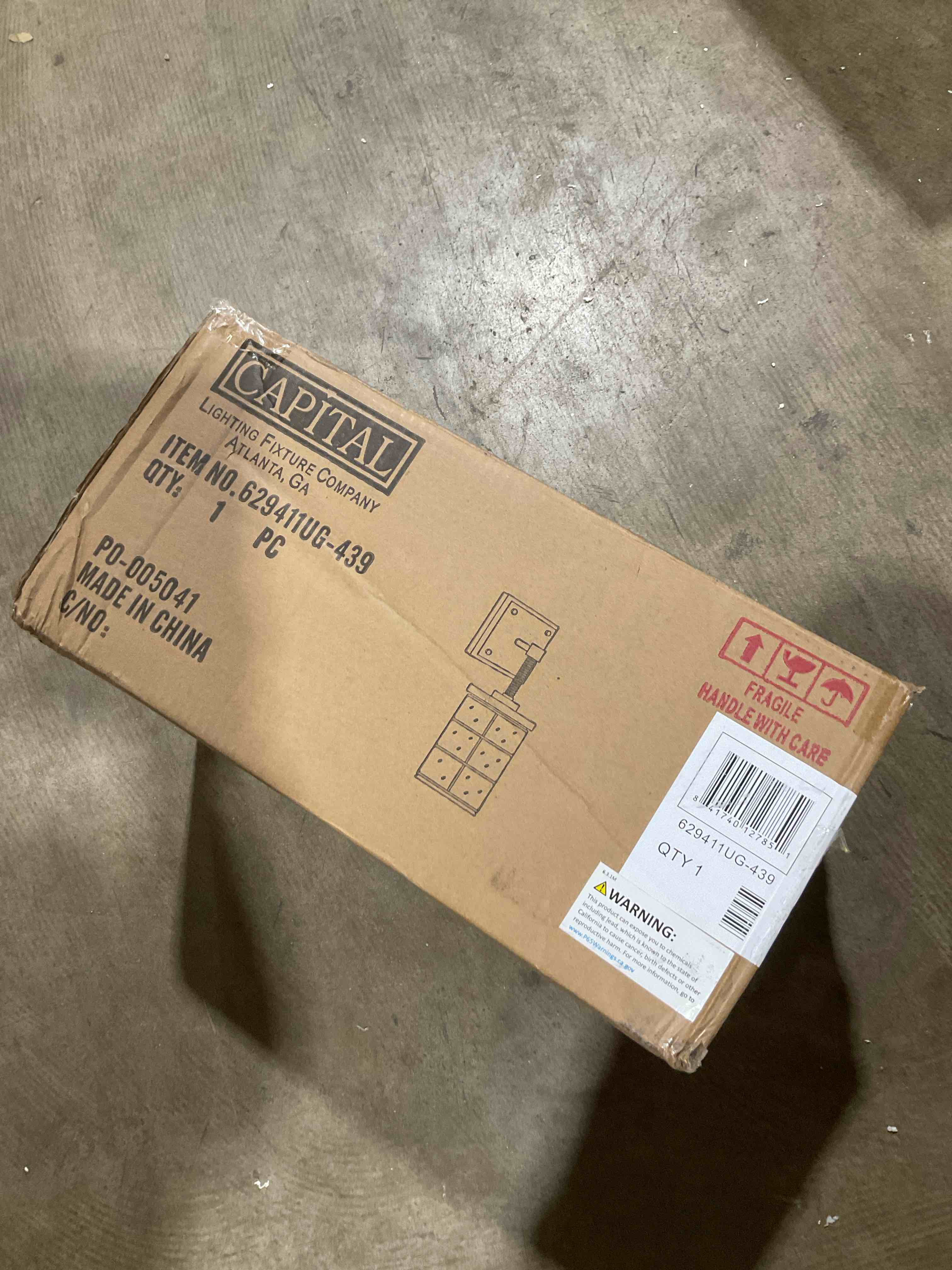 Condition photo showing New/Like New for capital lighting 629411ug-439 colby clear glass wall sconce, 1-light 100 watt, 16" h x 6" w, urban grey