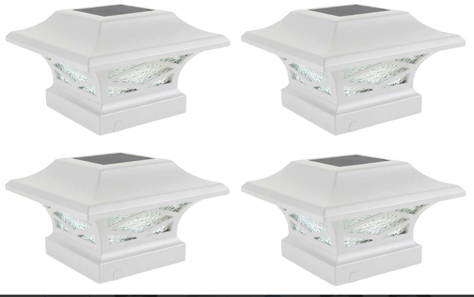 low voltage solar powered integrated led fence post cap light 5 in.