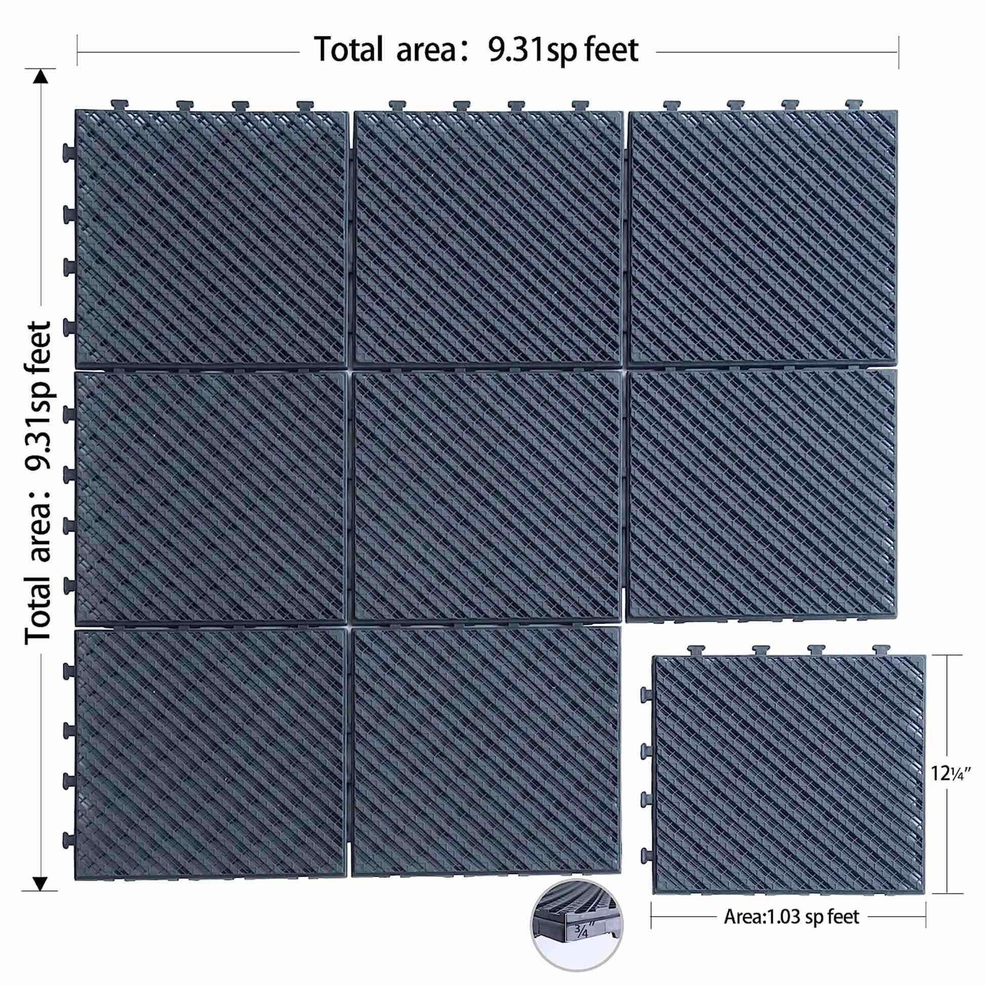 patio interlocking deck tiles, 12"x12" square composite decking tile: