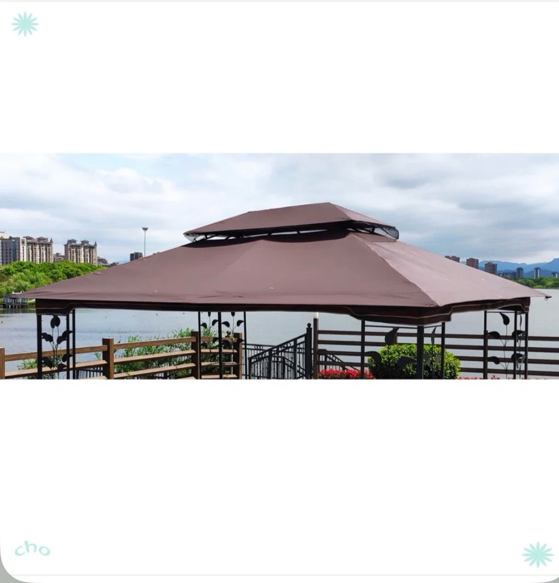 patio double roof gazebo replacement canopy top fabric