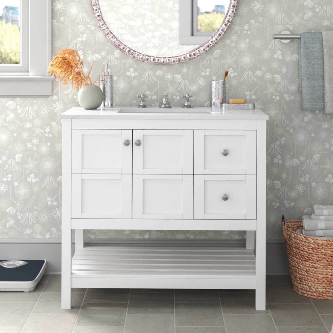 Krish 36" Single Bathroom Vanity Set Base Finish: