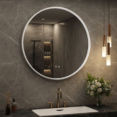  24"/30"Round Led Bathroom Mirror, Gold/Black/Gray Frame Vanity M 