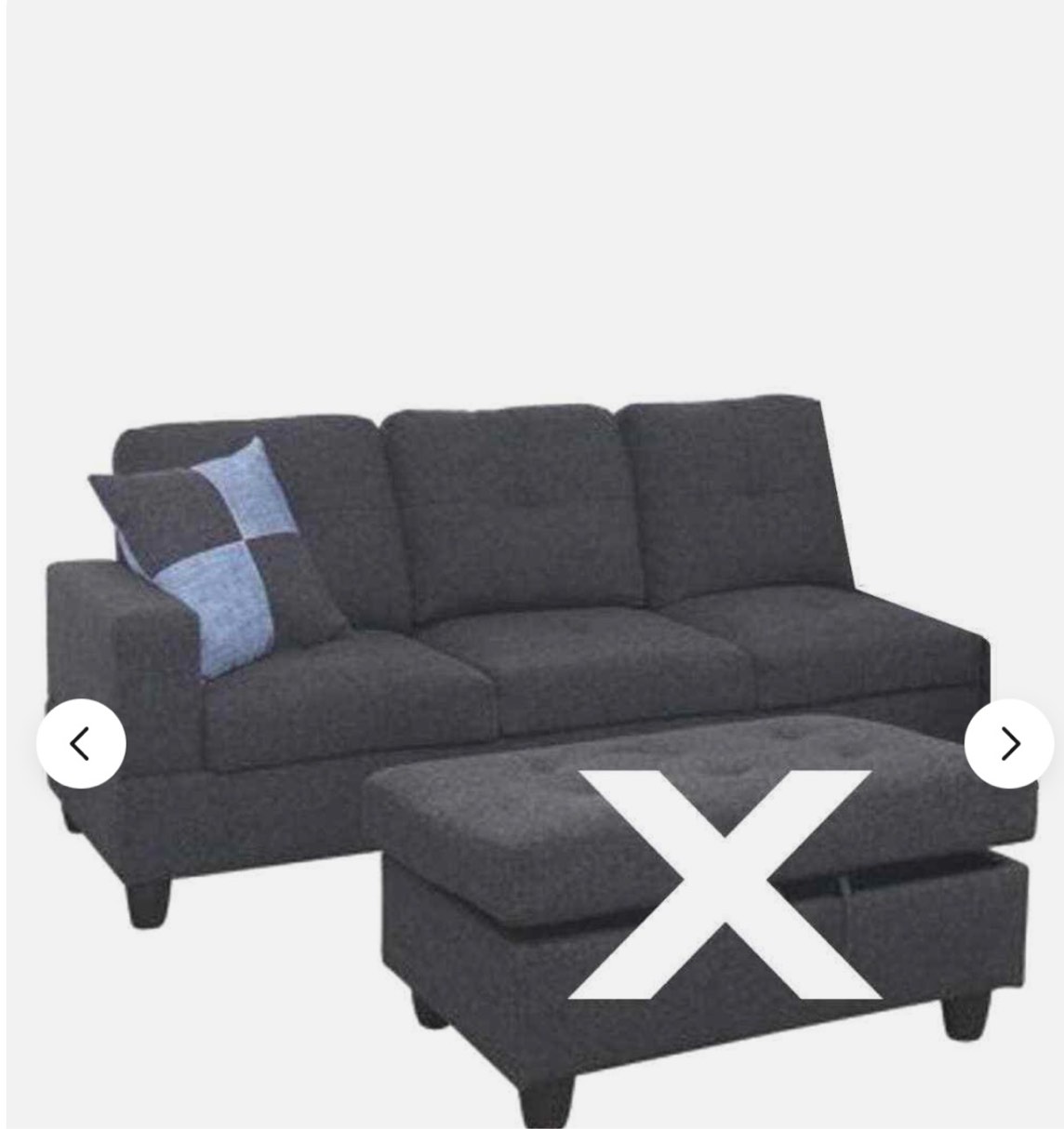 Lifestyle Furniture Right-Facing (Left Arm) Sofa, Cloud Gray (Sofa ONLY)