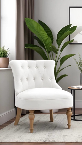 24.4 " Wide Tufted Chenille Accent Side Chair (1 Seat Only)