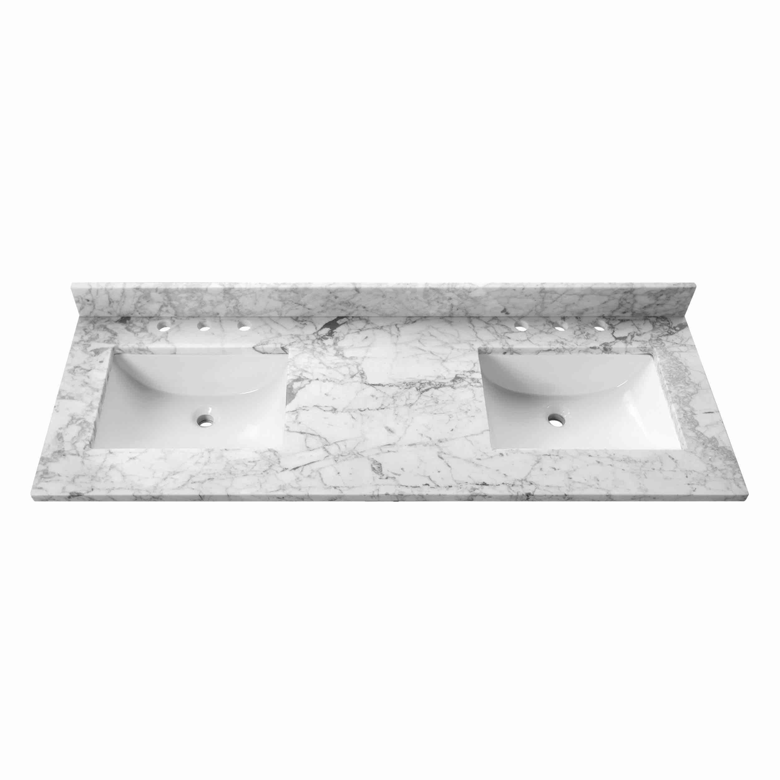 CARRARA MARBLE 73 IN. VANITY TOP