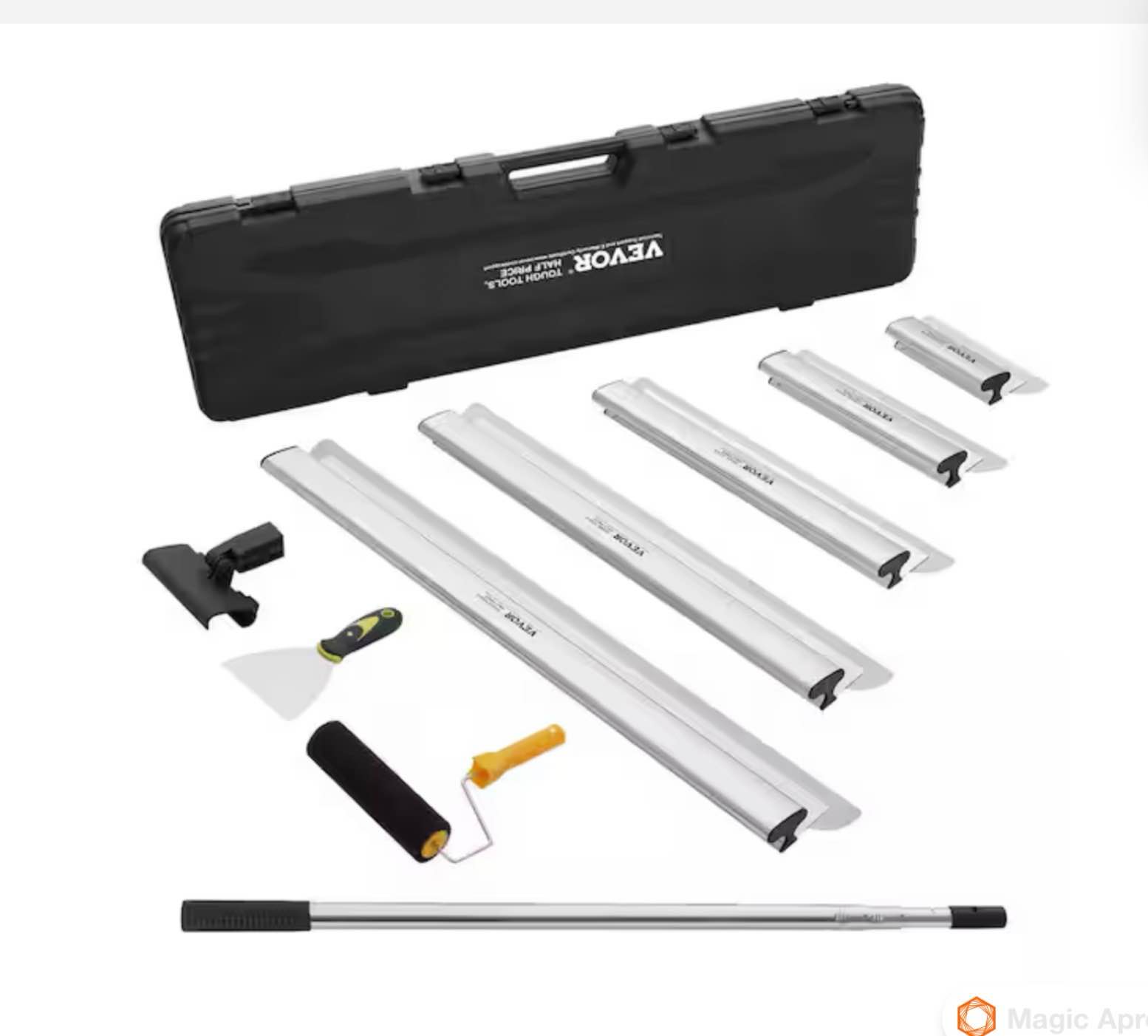 VEVOR Drywall Skimming Blade Set 10 in./16 in./24 in./32 in./40 in. Blades with 34 in. to 81.6 in. Extension Handle Pole