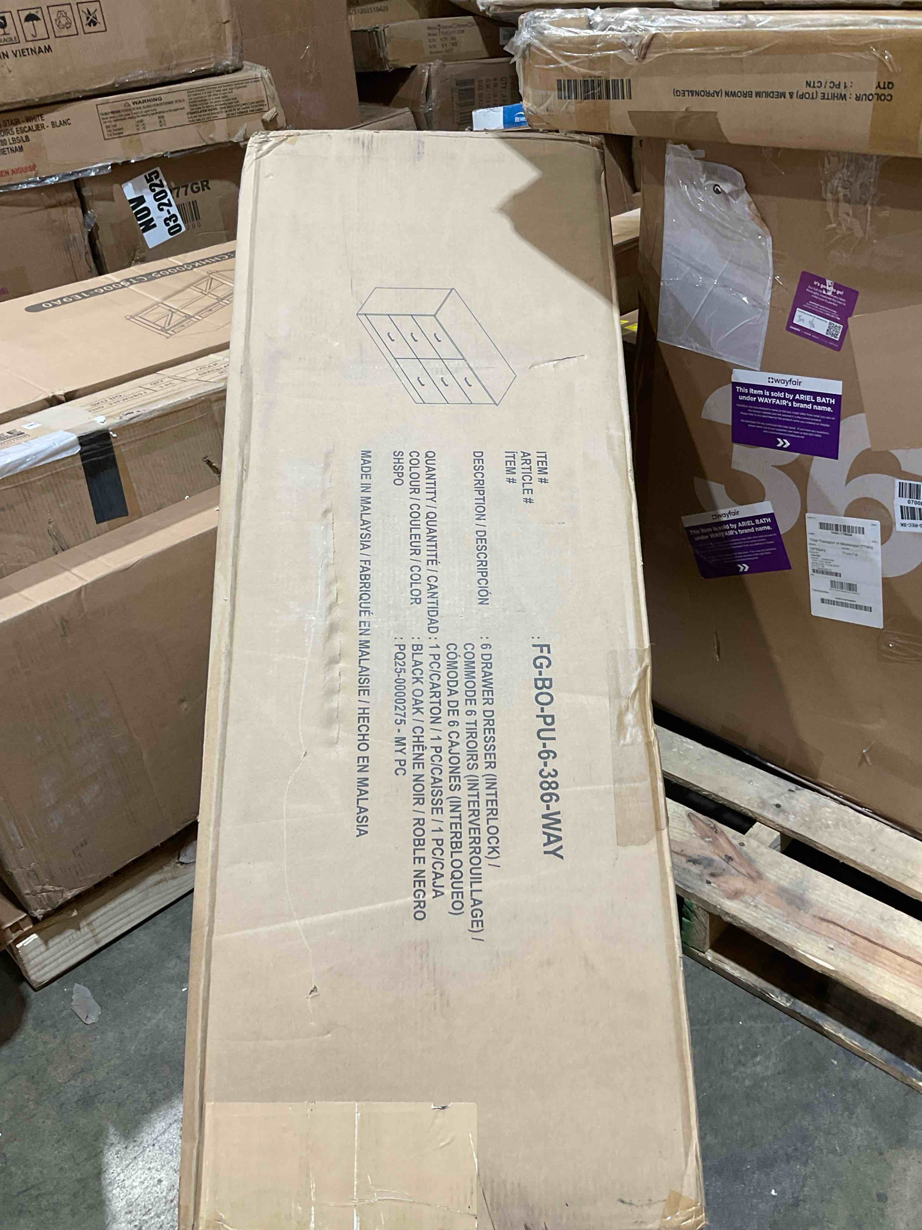 Condition photo showing New/Like New for finch 6-drawer dresser