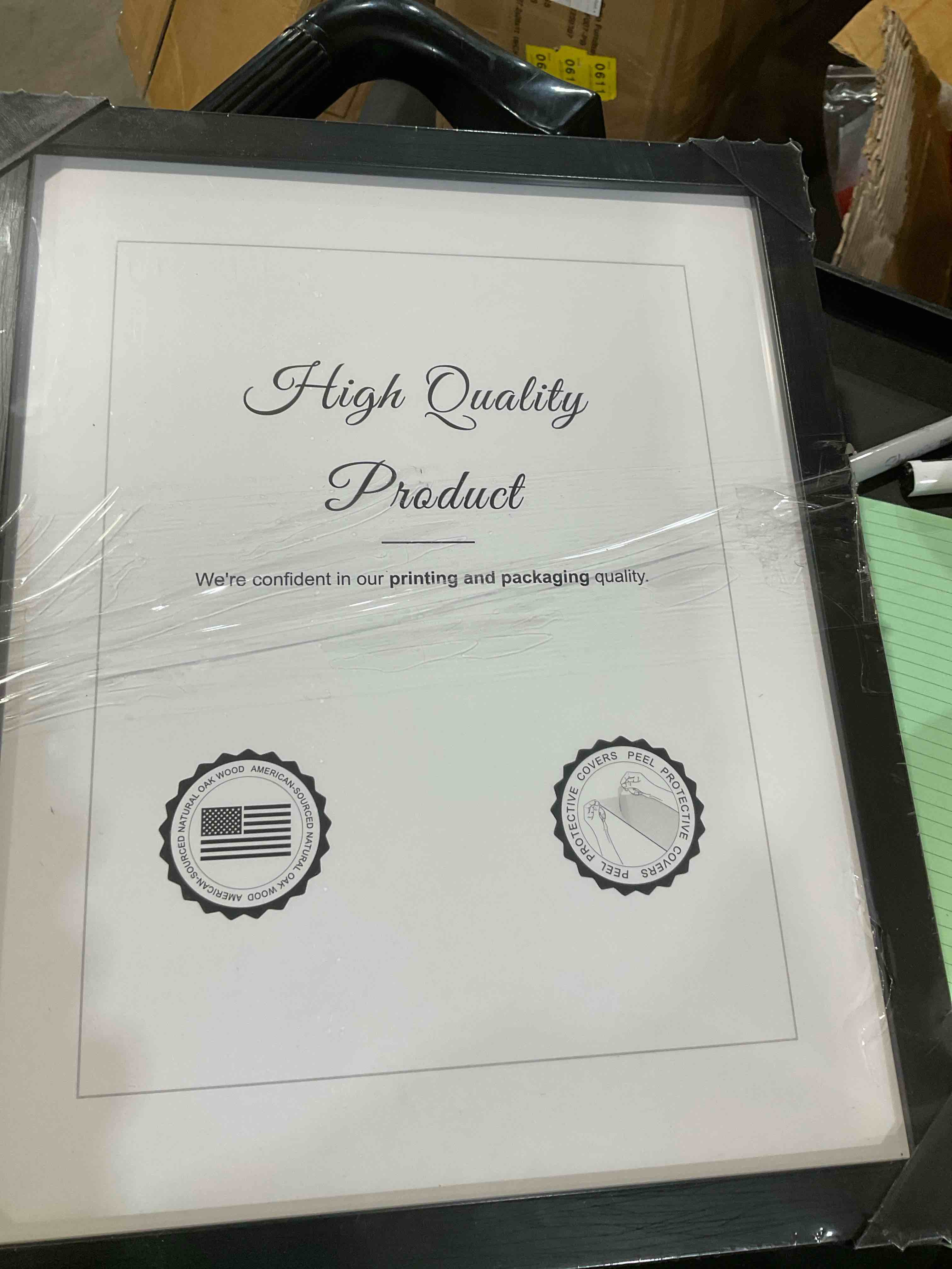 Condition photo showing New/Like New for fixsmith 8.5x11 diploma frame, black picture frame with clear plexiglass, 2 pack certificate frame for tabletop or wall display, 8.5x11 document frame, high school diploma frames