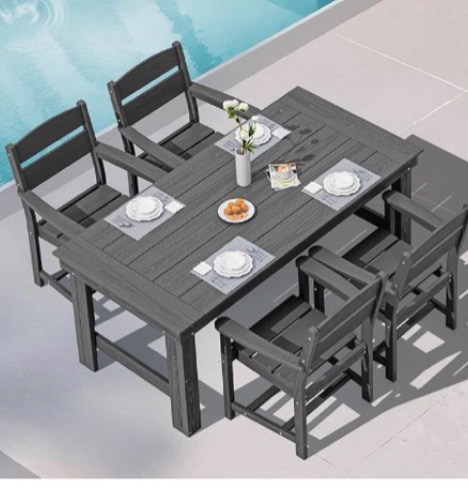 Immie 4- Piece Hdpe Outdoor Dining Table Set-gray - box 1