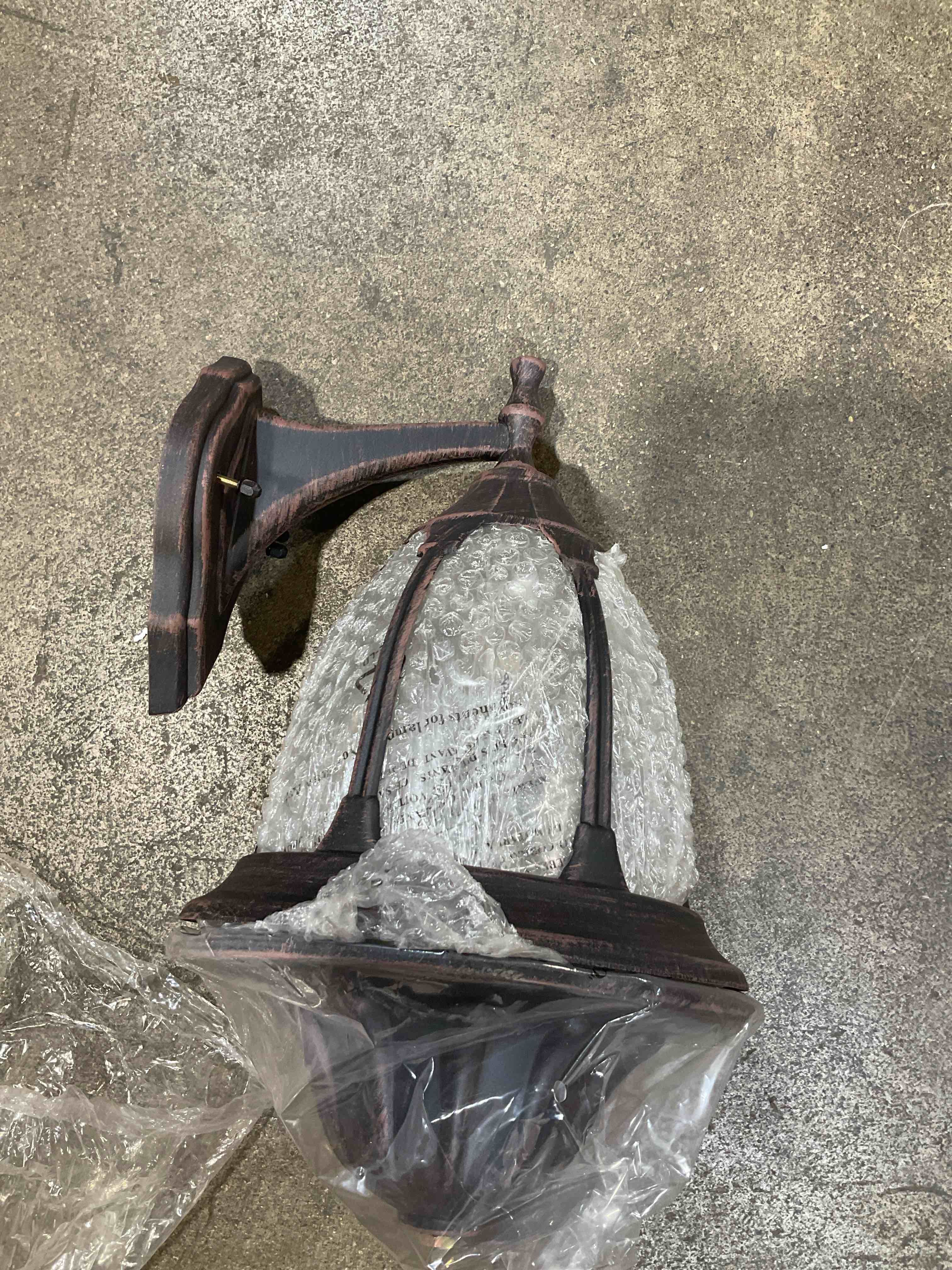 Condition photo showing Good Condition for livex lighting 2151-07 monterey 1 light outdoor bronze finish solid brass wall lantern with clear beveled glass