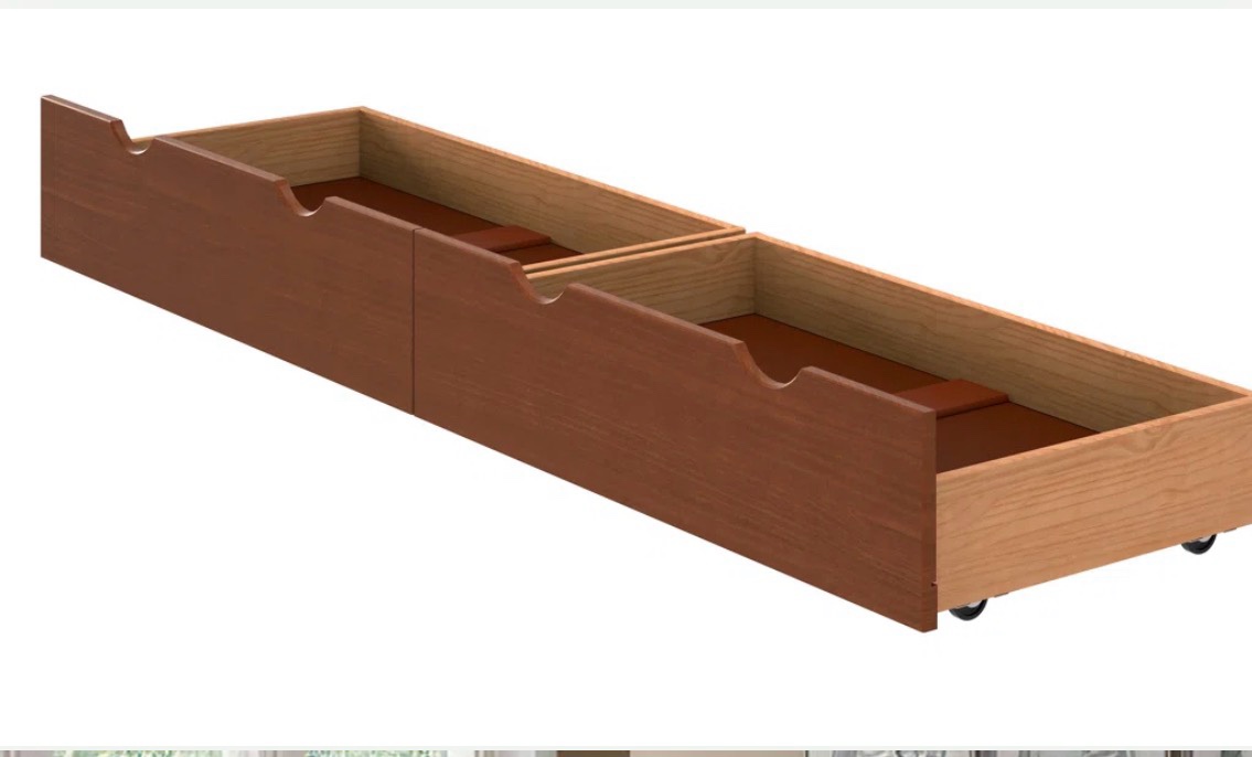 Alaterre Bedroom 37" Wide Wooden Underbed Drawers With Wheels 