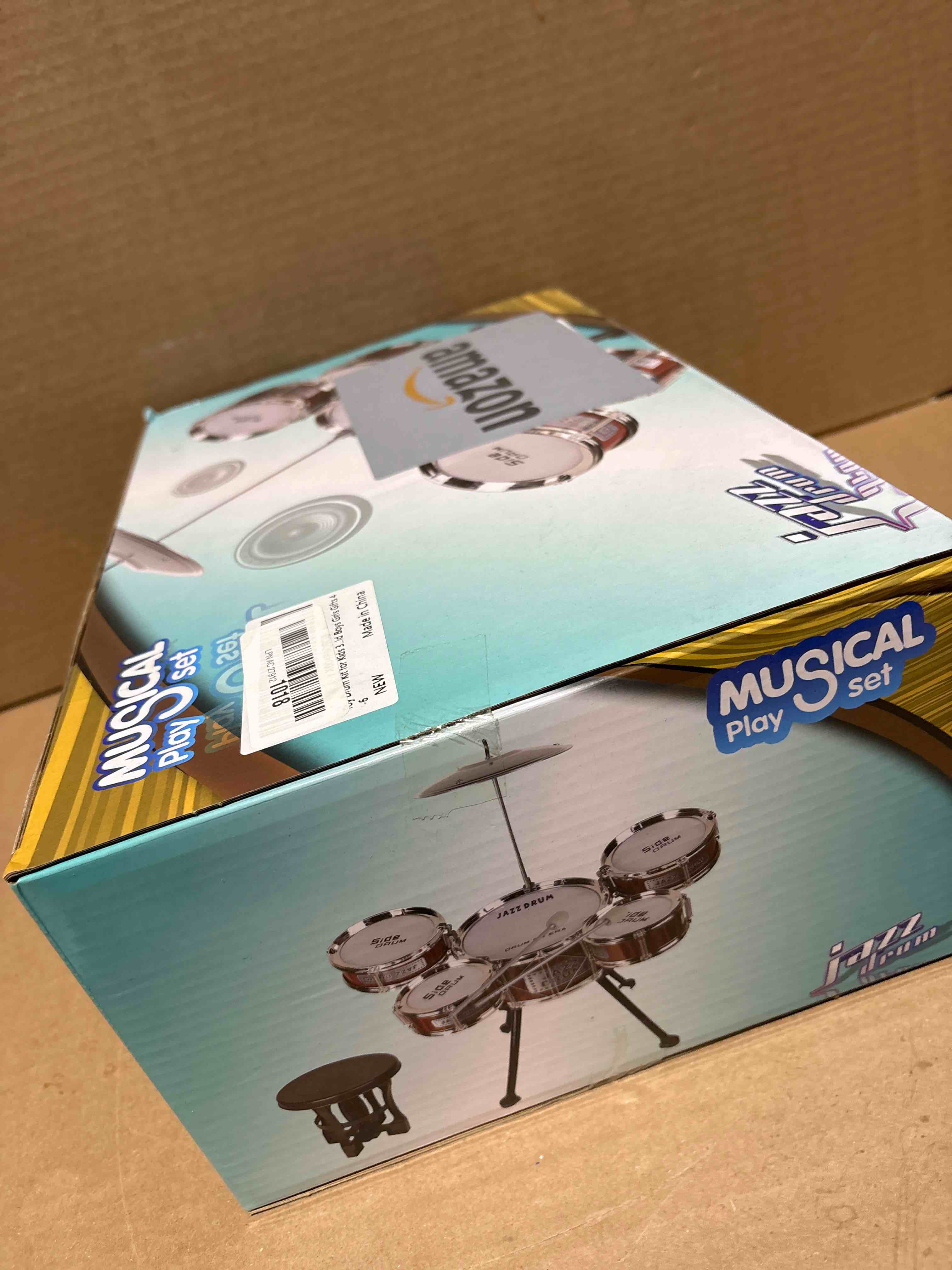 Condition photo showing New/Like New for Toy Drum Kit for Kids 3-5 Toddler Rock Drum Set with 5 Drums Musical Instrument Toys for 3 4 5 Year Old Boys Girls Gifts 4-6