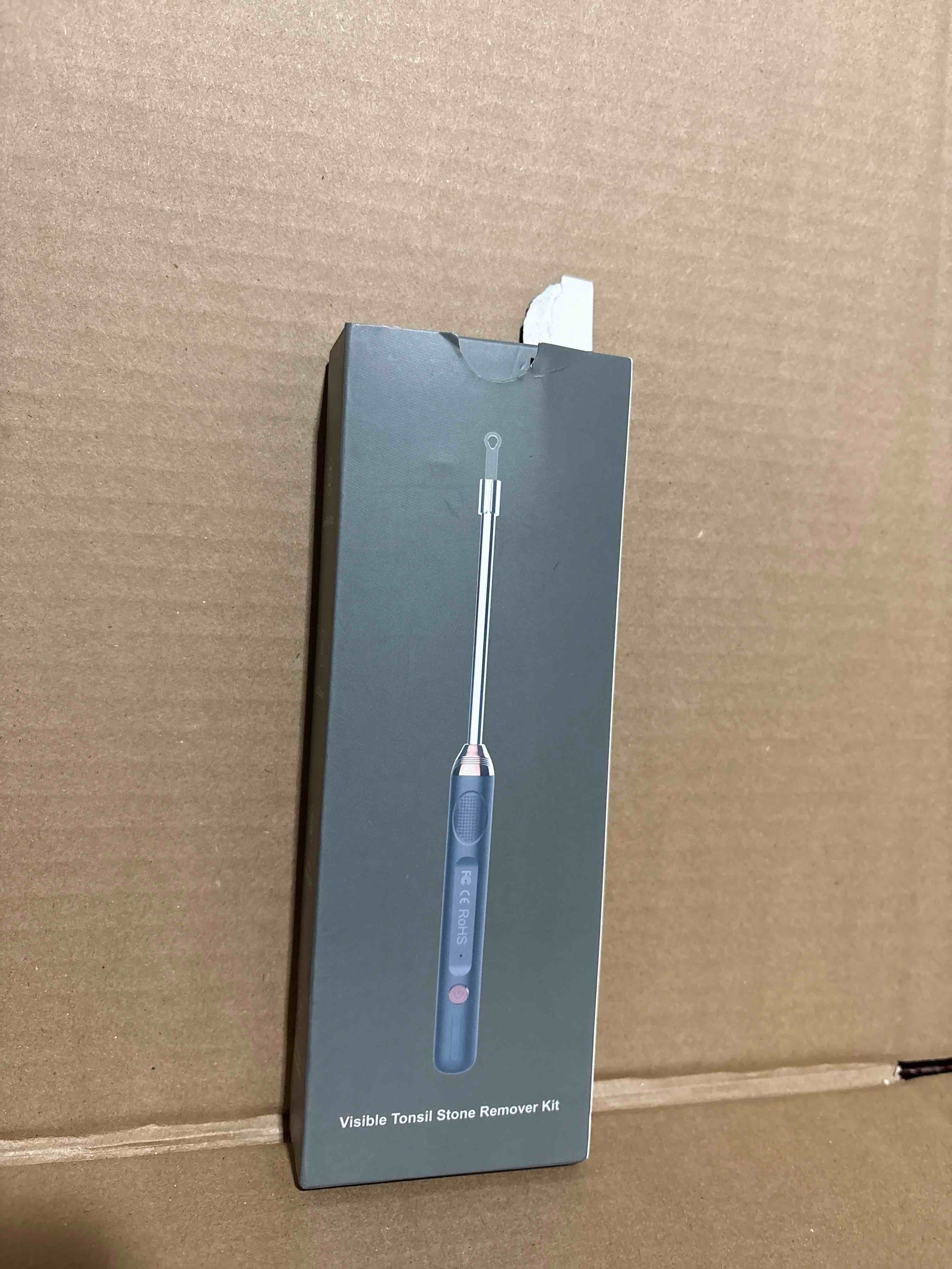 Condition photo showing New/Like New for Tonsil Stone Remover with Camera?Tonsil Stone Removal Tool with LED Light?TonsilCleaner for Tonsil Stone Removal?Tonsillolith Removal Tool with 4 Head ?Attachments for iOS & Android (Black and Gold)