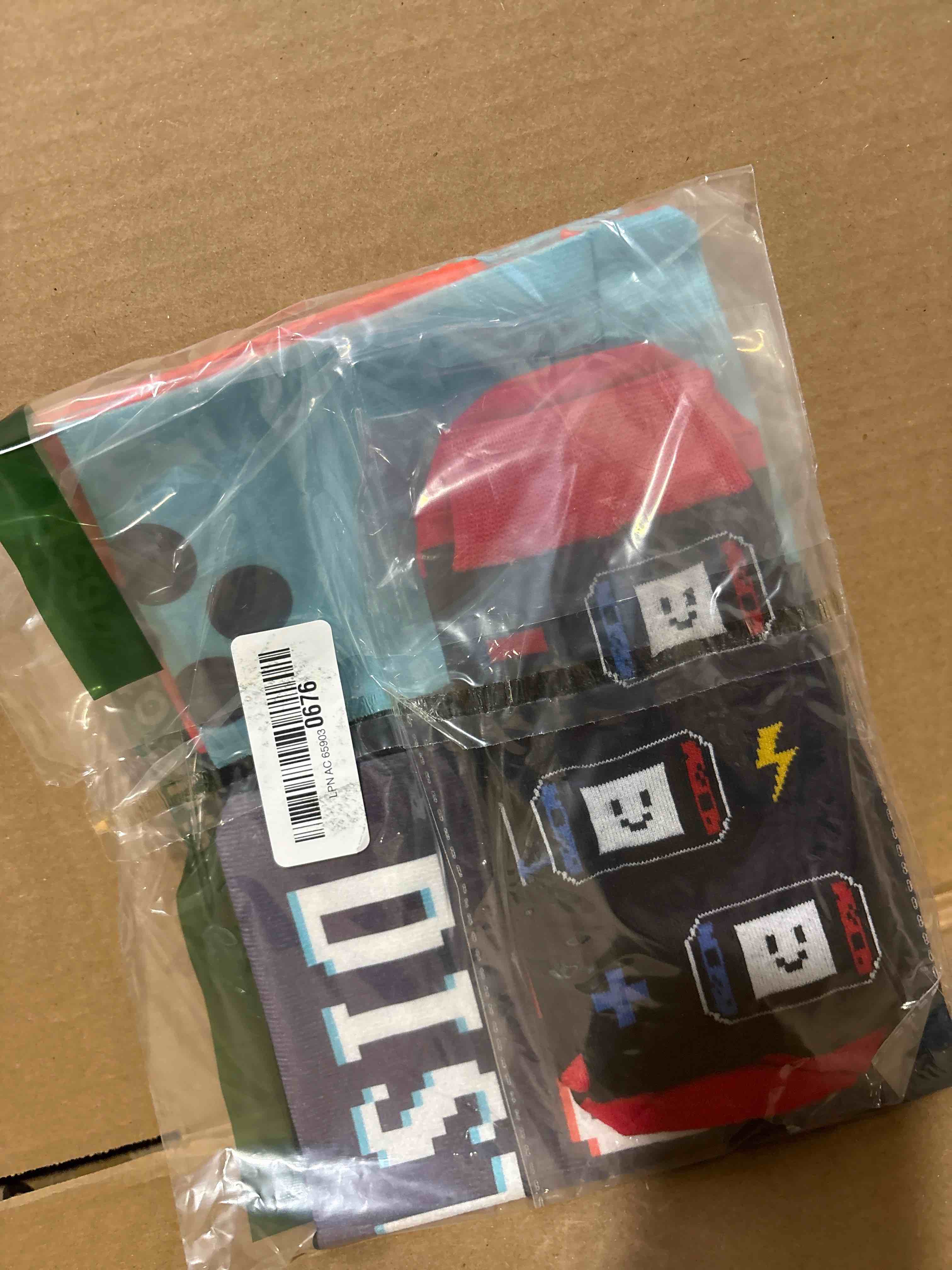 Condition photo showing New/Like New for Gamer Gifts for Teenage Boys, Easter Basket Stuffers for Teens, Gaming Dad Gift, Gaming Gifts for Men Brother Uncle Boyfriends, A Pair of Gamer Socks + One Throw Pillow Covers 20x12 Case+red Sock