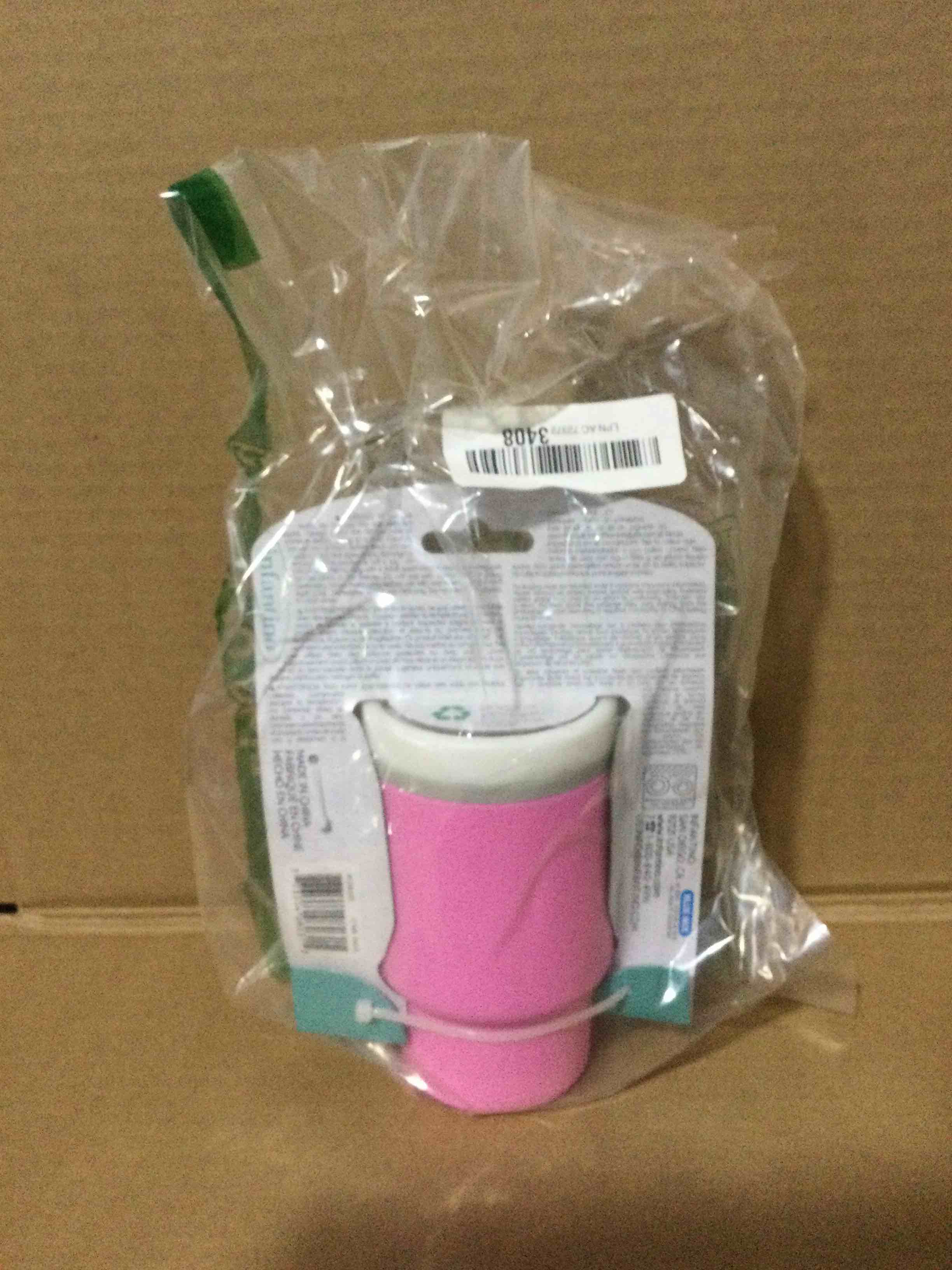 Condition photo showing New/Like New for Infantino My 1st Tumbler, Silicone Sippy Cup with Straw & Handle, Spill-Resistant Baby Cup for On-the-Go, BPA-Free Transition Bottle, Cotton Candy Cotton Candy 9 Ounces