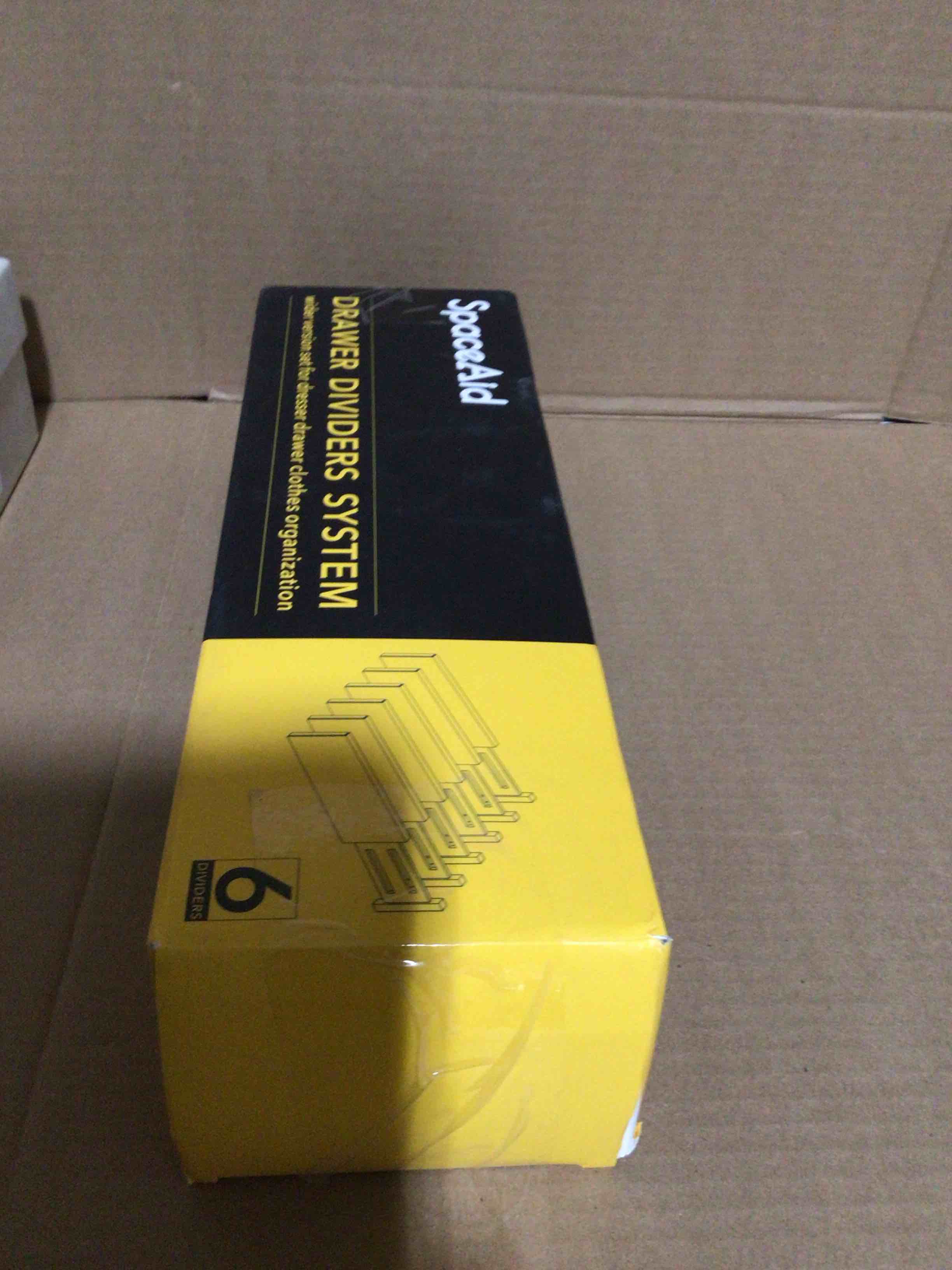 Condition photo showing Good Condition for SpaceAid Bamboo Dresser Drawer Dividers 6 Pack, 4.65“ High Adjustable 12.5“-17” Drawer Organizers, Expandable Organization for Clothing, Clothes, Dressers, Natural 4.65''H, 12.5''-17''L NATURAL