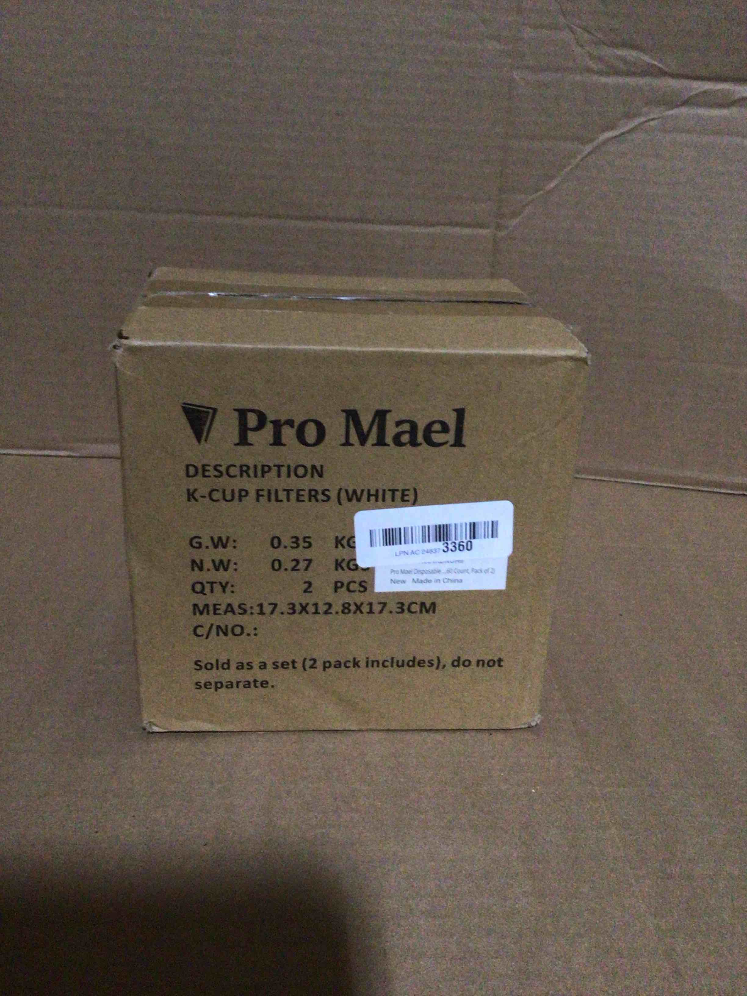 Condition photo showing New/Like New for Pro Mael Disposable K Cup Coffee Filters Paper for Keurig Brewers Single Serve 1.0 and 2.0, Use with Reusable K Cup Pods, White (360 Count, Pack of 2) White 360 Count (Pack of 2)