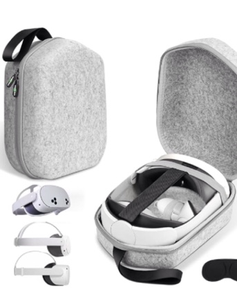 sarlar hard carrying case compatible with meta quest 3s/quest 3/oculus quest 2/vision pro official original/elite strap vr headset and controller accessories, suitable for travel and home storage