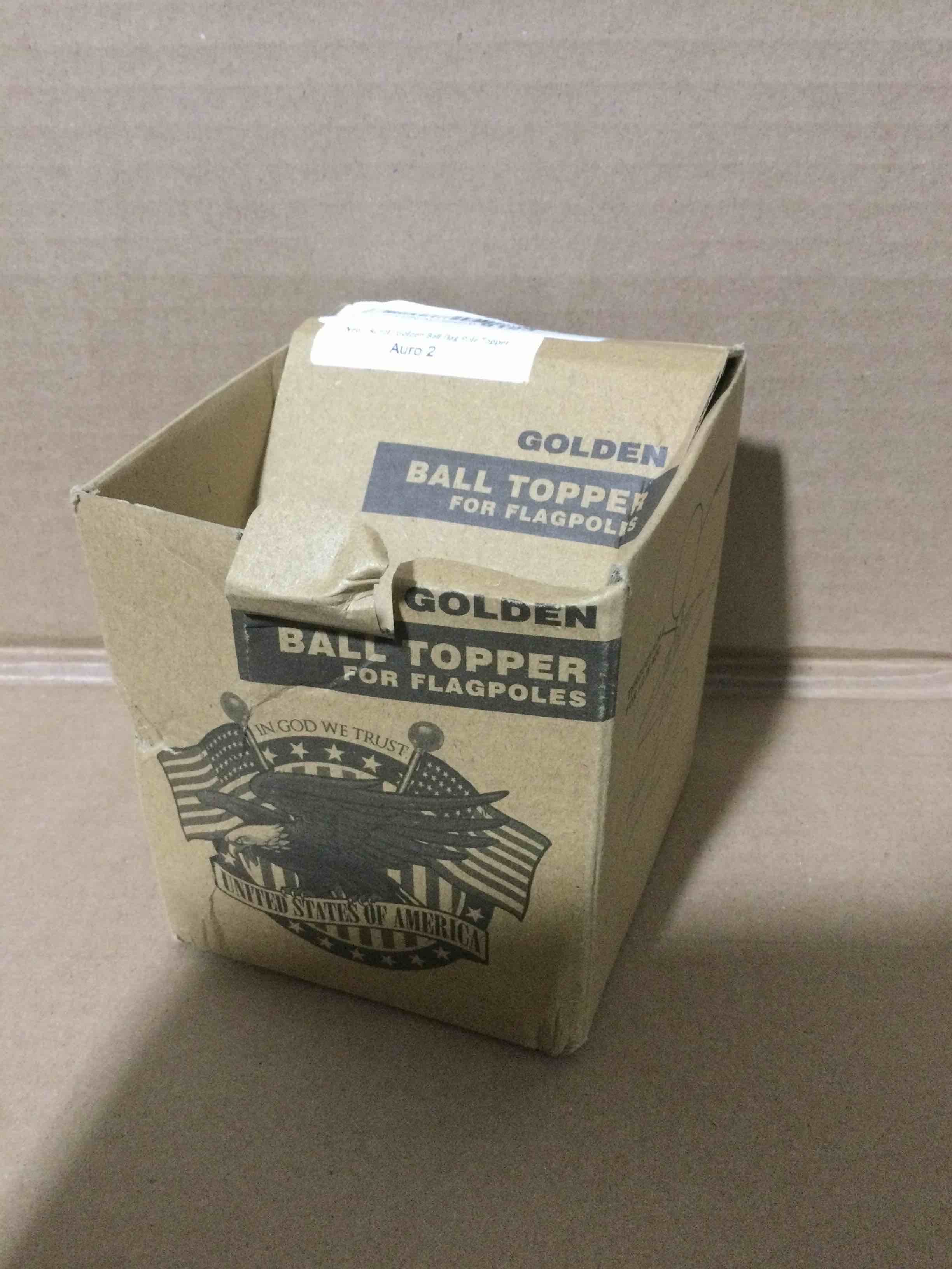 Condition photo showing Good Condition for Golden Ball Flagpole Topper, 3" Ball Ornament for 20/25/30 Ft Telescopic/Sectional Flag Poles Outdoor, Fit 2" Standard USA Flag Poles, Auro 2 - Gold 3.5" Ball